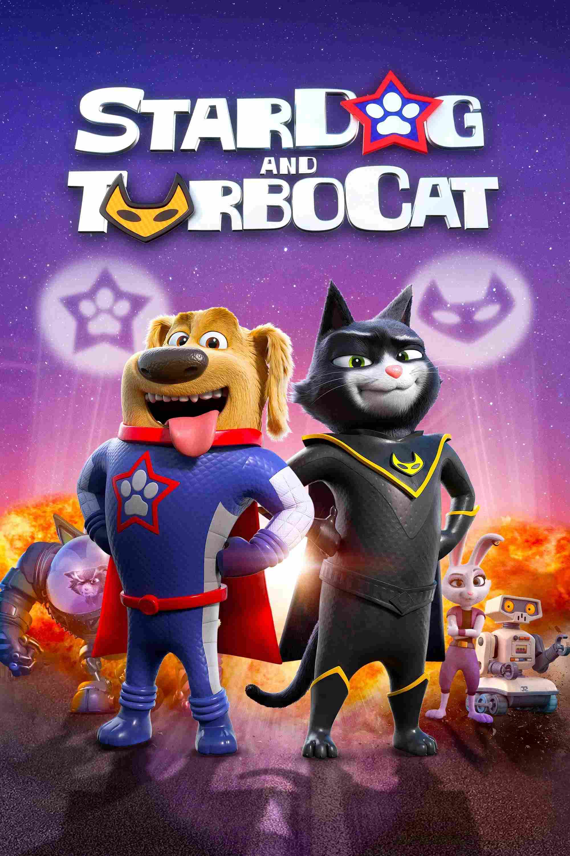 Poster chính thức của phim Phim Hoạt Hình, Phim Hài "Liên Quân Siêu Thú" (StarDog and TurboCat - 2019), với sự tham gia của diễn viên Luke Evans và Nick Frost.