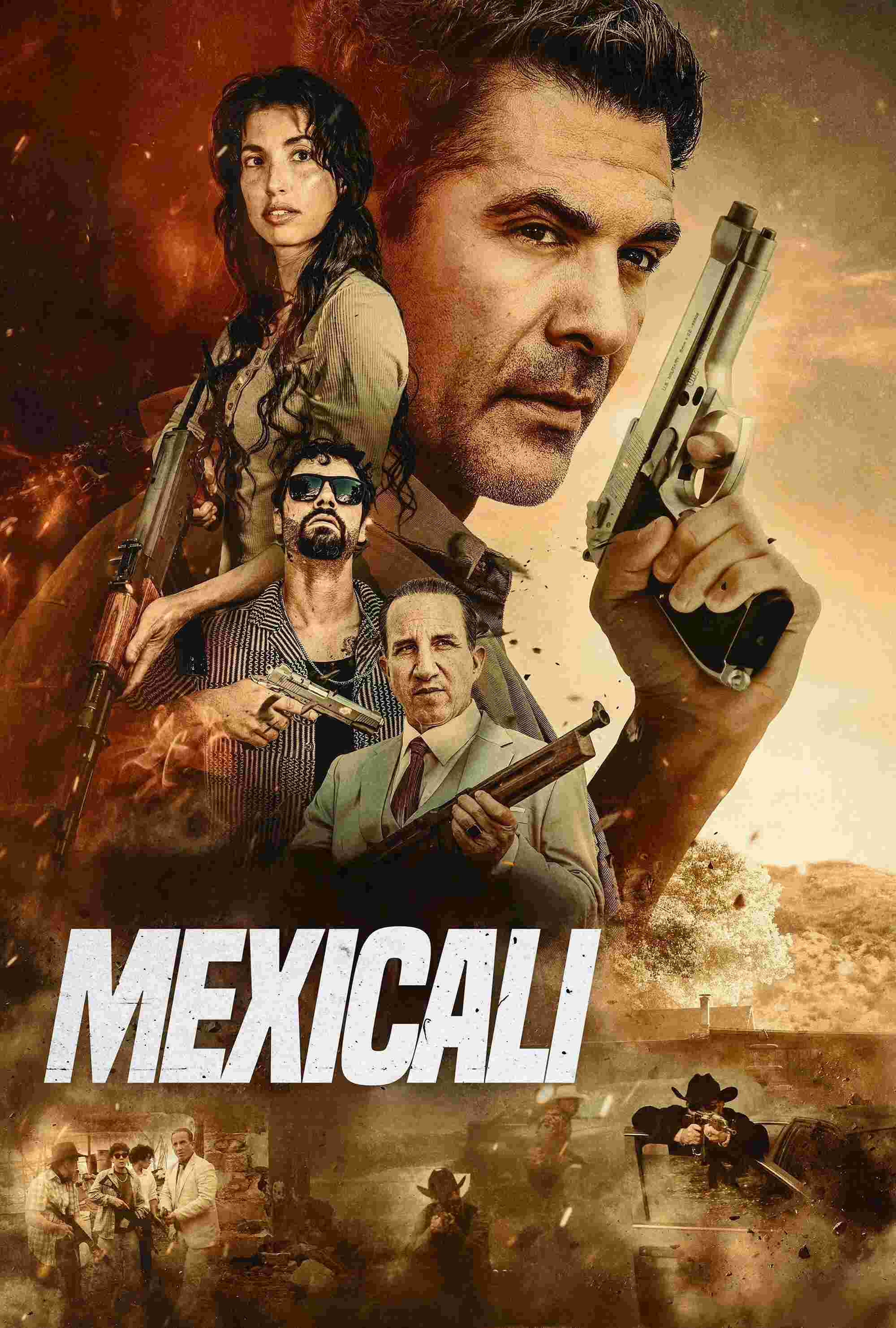 Poster chính thức của phim Phim Hành Động, Phim Tâm Lý "Lính Đánh Thuê" (Mexicali - 2026), với sự tham gia của diễn viên Bren Foster và Plutarco Haza.