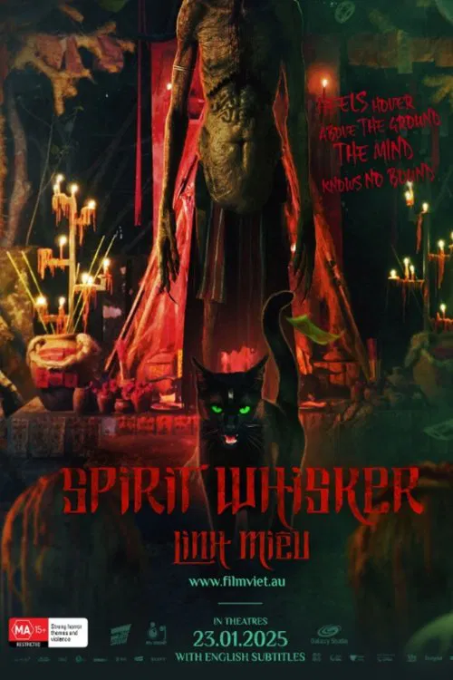 Poster chính thức của phim Phim Kinh Dị, Phim Bí Ẩn "Linh Miêu: Quỷ Nhập Tràng" (Spirit Whisker: The Revenant - 2024), với sự tham gia của diễn viên Hồng Đào và Samuel An.