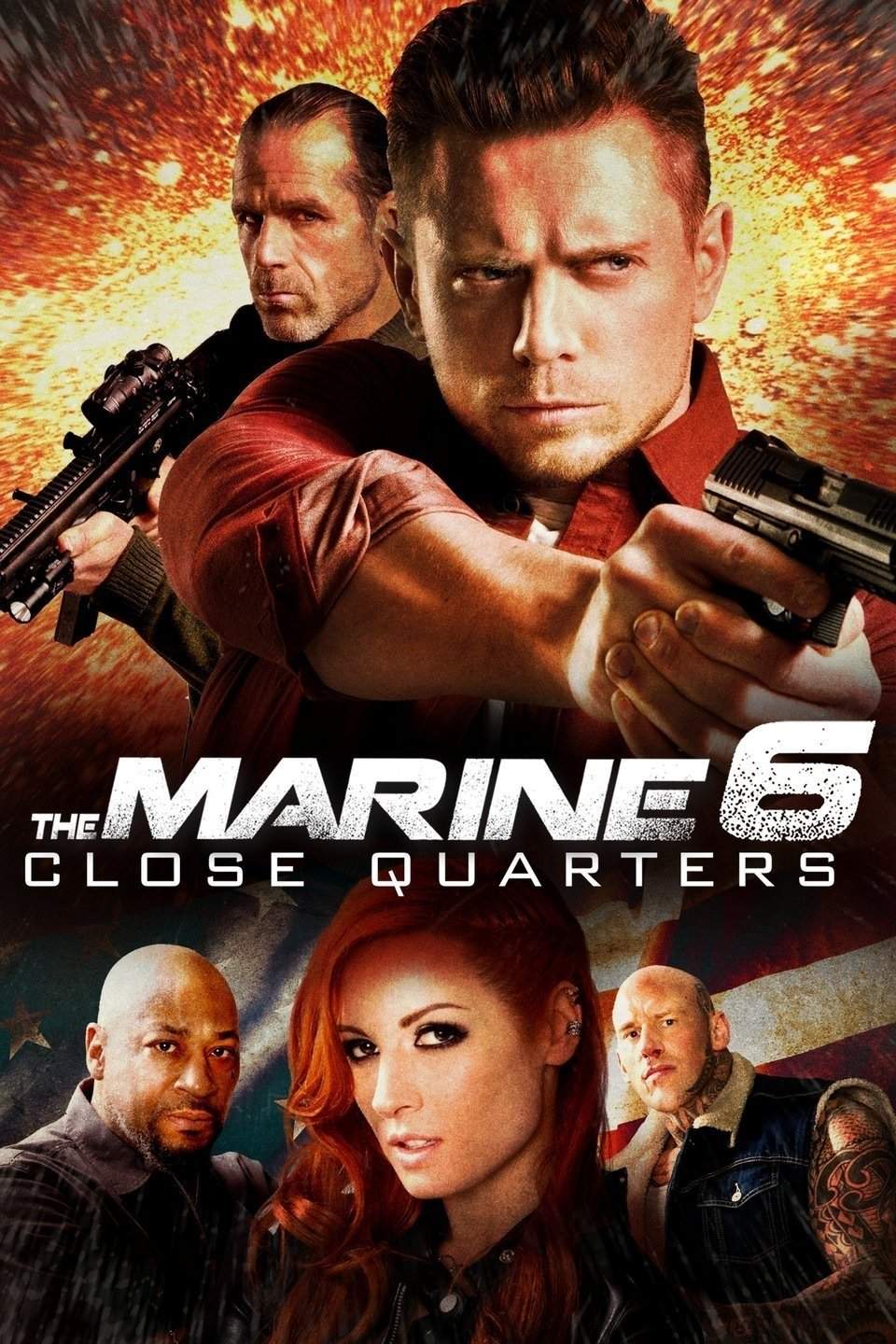 Poster chính thức của phim Phim Hành Động "Lính Thủy Đánh Bộ 6: Cận Chiến" (The Marine 6: Close Quarters - 2018), với sự tham gia của diễn viên Mike Mizanin và Michael Hickenbottom.