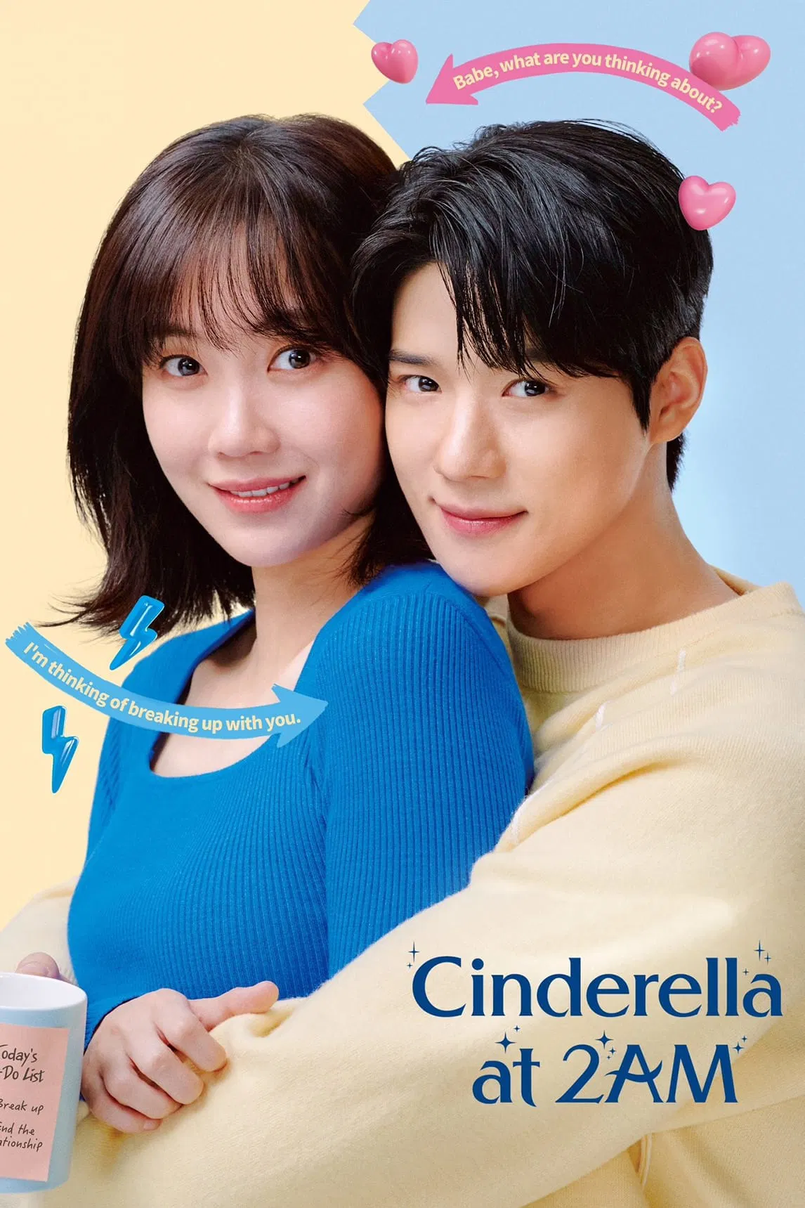 Poster chính thức của phim Phim Tâm Lý, Phim Hài "Lọ Lem 2 Giờ Sáng" (Cinderella at 2AM - 2024), với sự tham gia của diễn viên Shin Hyun-been và Moon Sang-min.