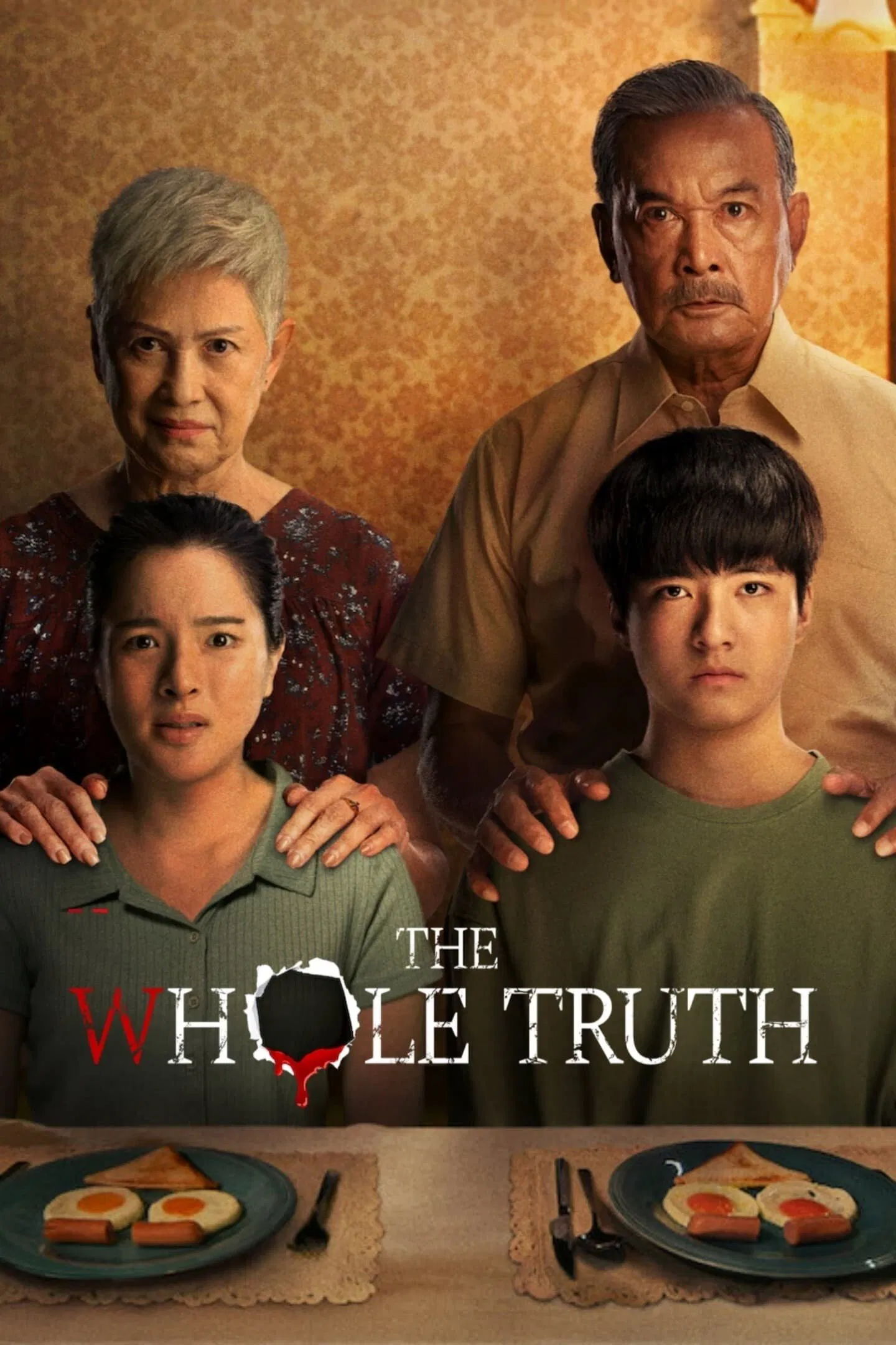 Poster chính thức của phim Phim Kinh Dị, Phim Bí Ẩn "Lỗ Sâu Sự Thật" (The Whole Truth - 2021), với sự tham gia của diễn viên Sompob Benjathikul và Tarika Thidathit.