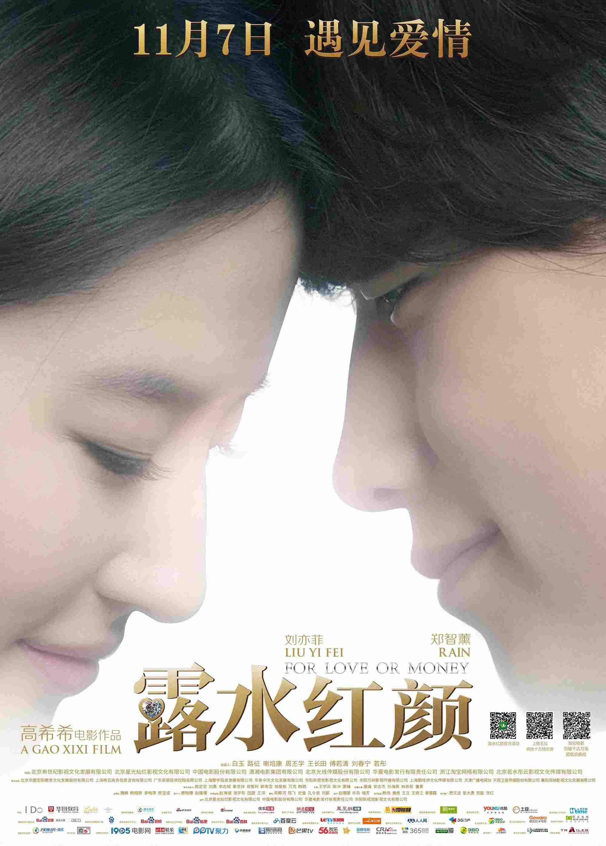 Poster chính thức của phim Phim Tình Cảm "Lộ Thủy Hồng Nhan" (For Love or Money - 2014), với sự tham gia của diễn viên Lưu Diệc Phi và Rain.