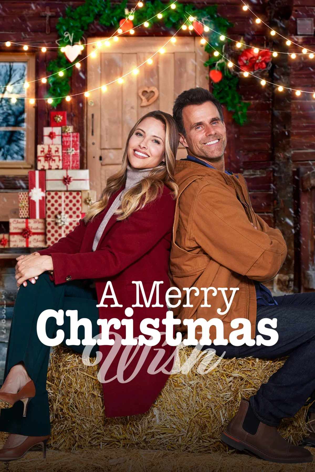 Poster chính thức của phim Phim Truyền Hình, Phim Hài "Lời chúc Giáng sinh an lành" (A Merry Christmas Wish - 2022), với sự tham gia của diễn viên Jill Wagner và Cameron Mathison.