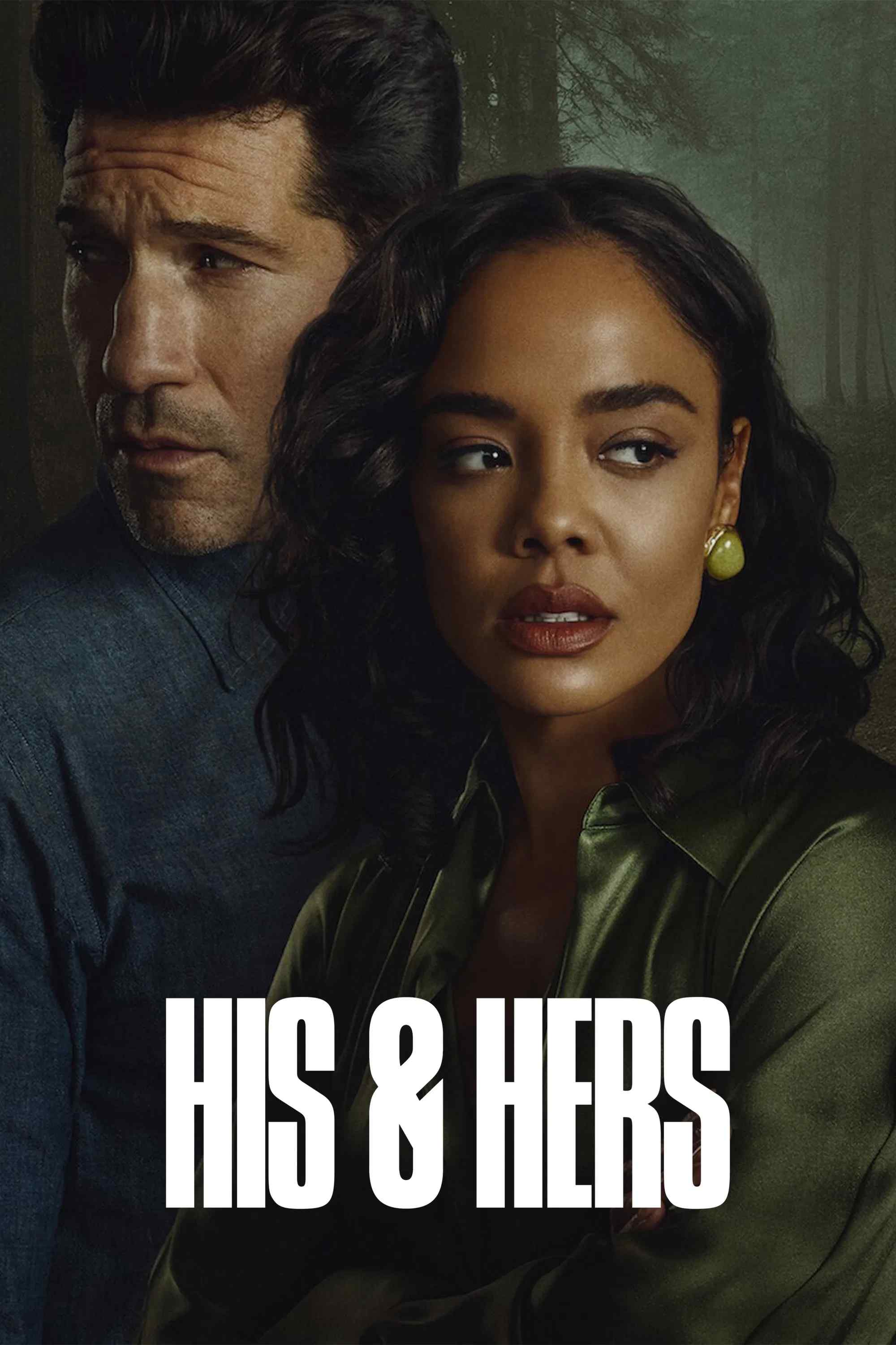 Poster chính thức của phim Phim Tâm Lý, Phim Bí Ẩn "Lời của anh, lời của cô" (HIS & HERS - 2026), với sự tham gia của diễn viên Tessa Thompson và Jon Bernthal.