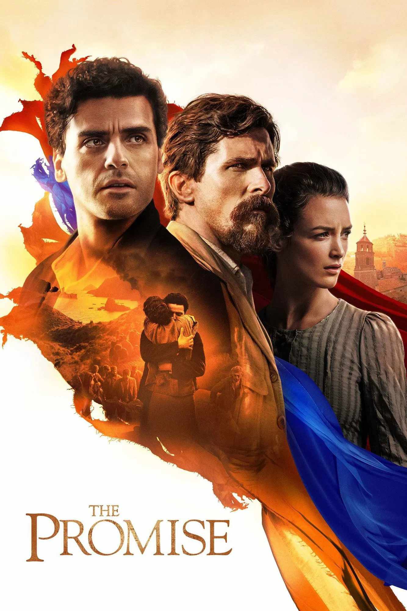 Poster chính thức của phim Phim Lịch Sử, Phim Tình Cảm "Lời Hứa" (The Promise - 2016), với sự tham gia của diễn viên Oscar Isaac và Charlotte Le Bon.