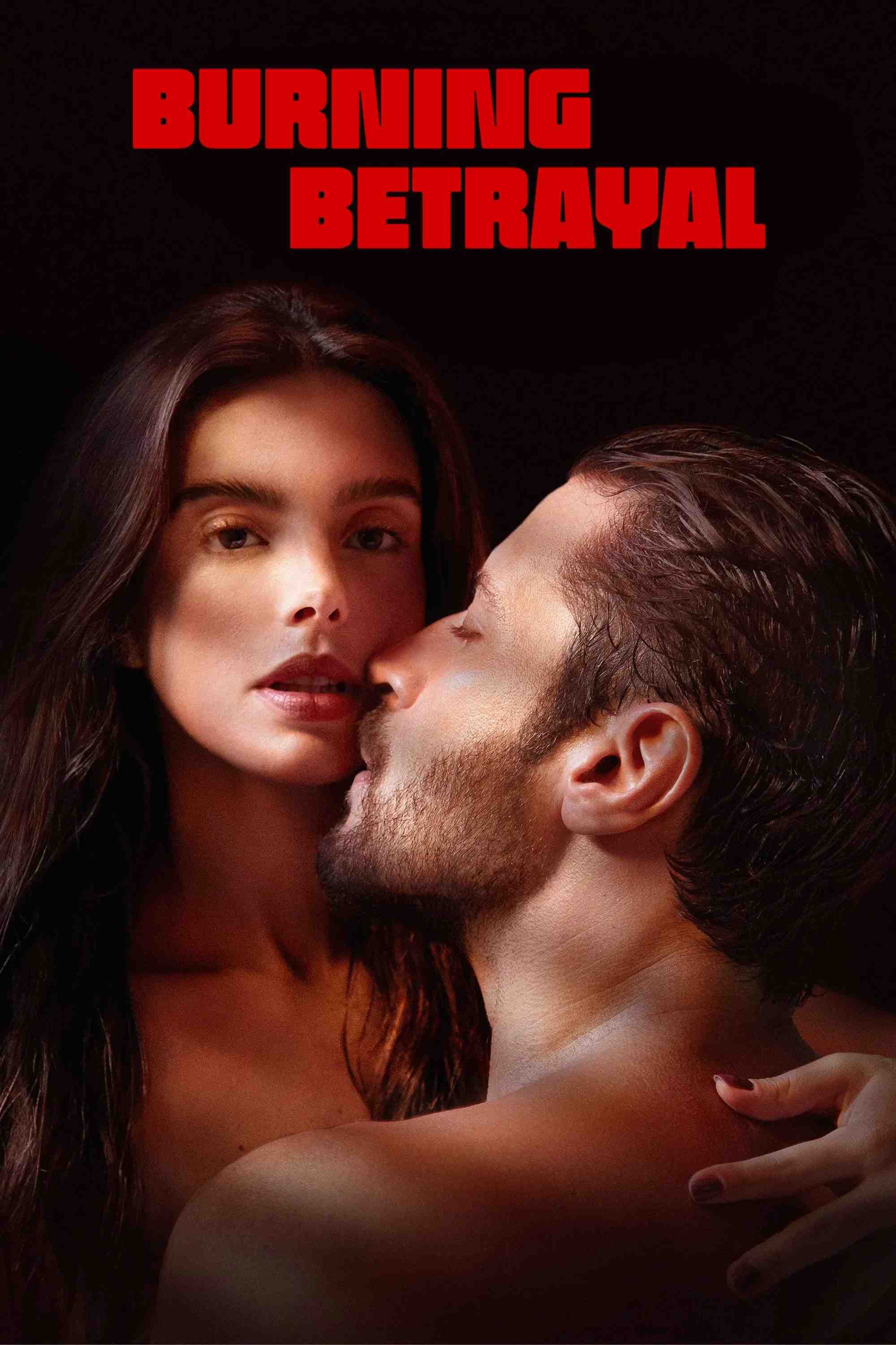 Poster chính thức của phim Phim Tâm Lý, Phim Bí Ẩn "Lợi Ích Của Việc Bị Phản Bội" (Burning Betrayal - 2023), với sự tham gia của diễn viên Giovanna Lancellotti và Leandro Lima.