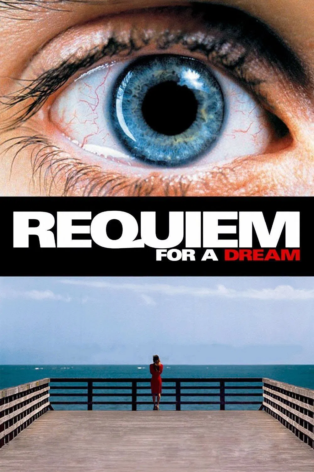 Poster chính thức của phim Phim Hình Sự, Phim Tâm Lý "Lời Nguyện Cầu Cho Một Giấc Mơ" (Requiem for a Dream - 2000), với sự tham gia của diễn viên Ellen Burstyn và Jared Leto.