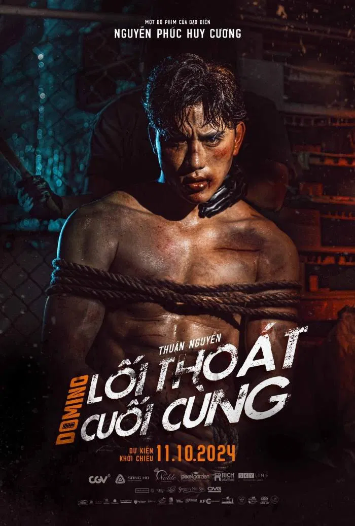 Poster chính thức của phim Phim Hành Động, Phim Giật Gân "Lối Thoát Cuối Cùng" (Domino - 2024), với sự tham gia của diễn viên Thuan Nguyen và Quốc Cường.