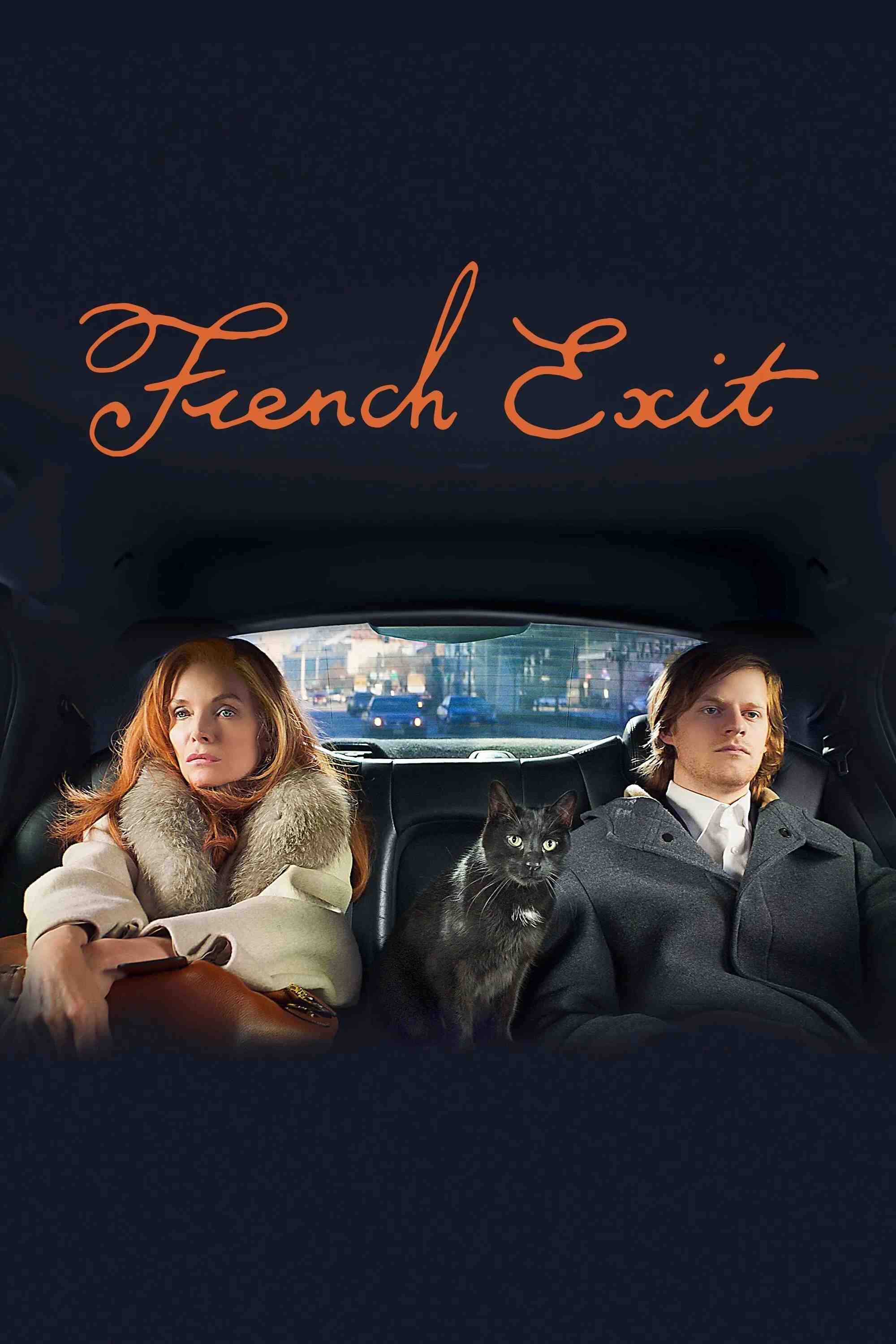 Poster chính thức của phim Phim Hài, Phim Tâm Lý "Lối Thoát Ở Pháp" (French Exit - 2021), với sự tham gia của diễn viên Michelle Pfeiffer và Lucas Hedges.