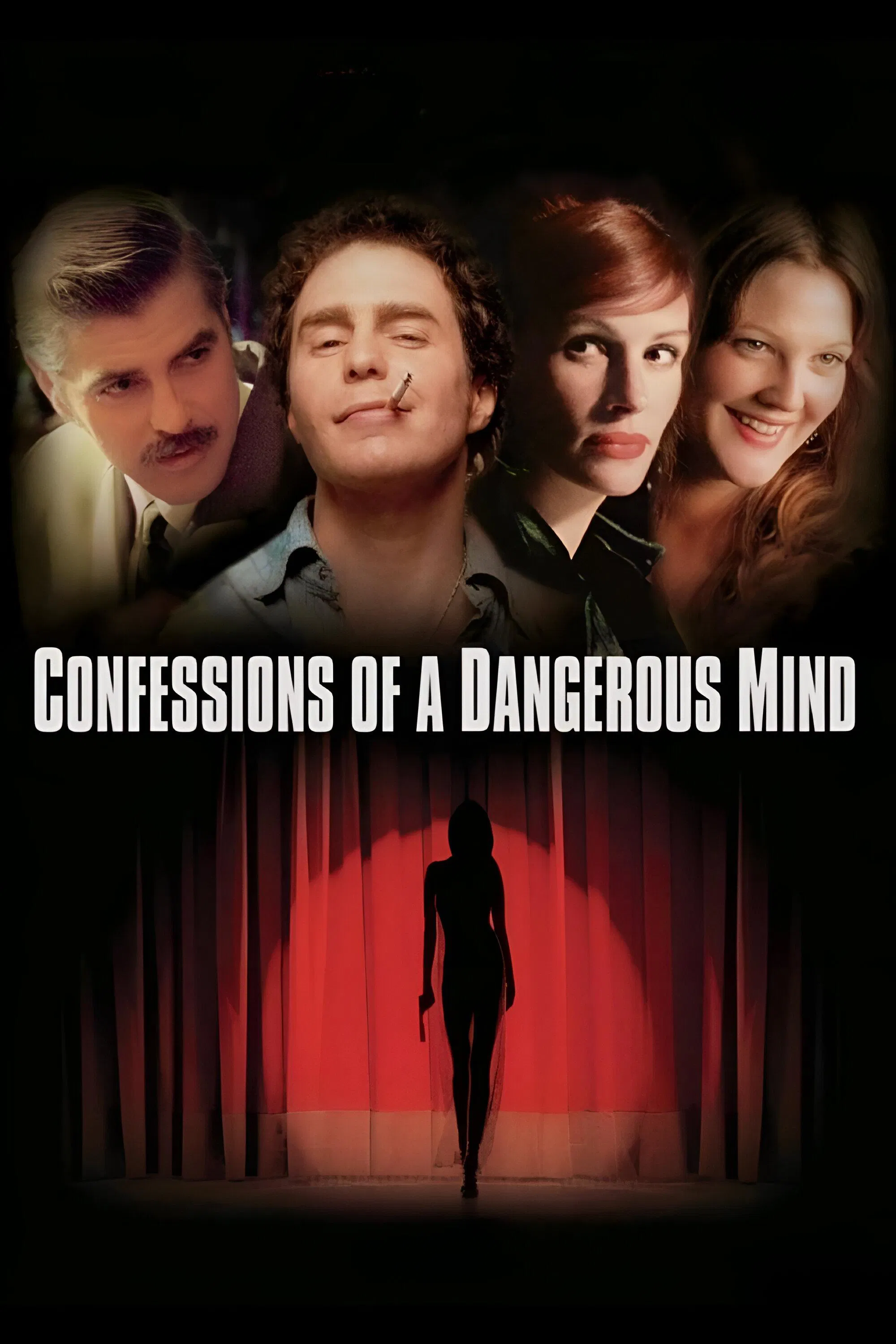 Poster chính thức của phim Phim Hài, Phim Hình Sự "Lời Thú Tội Của Sát Nhân" (Confessions of a Dangerous Mind - 2002), với sự tham gia của diễn viên Sam Rockwell và Drew Barrymore.