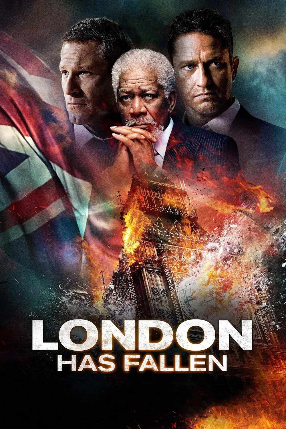 Poster chính thức của phim Phim Hành Động, Phim Giật Gân "London Thất Thủ" (London Has Fallen - 2016), với sự tham gia của diễn viên Gerard Butler và Aaron Eckhart.