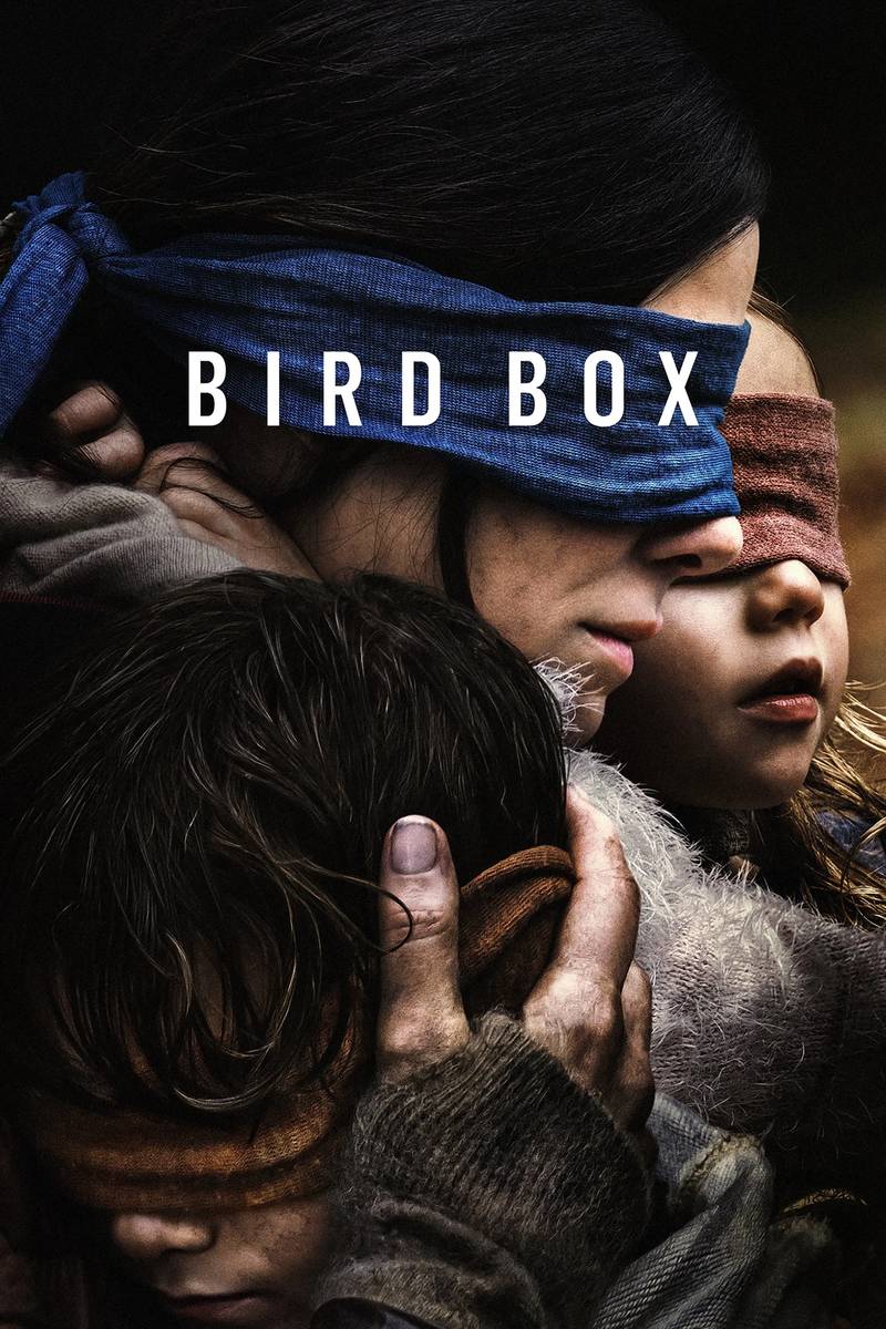 Poster chính thức của phim Phim Kinh Dị, Phim Giật Gân "Lồng Chim" (Bird Box - 2018), với sự tham gia của diễn viên Sandra Bullock và Trevante Rhodes.