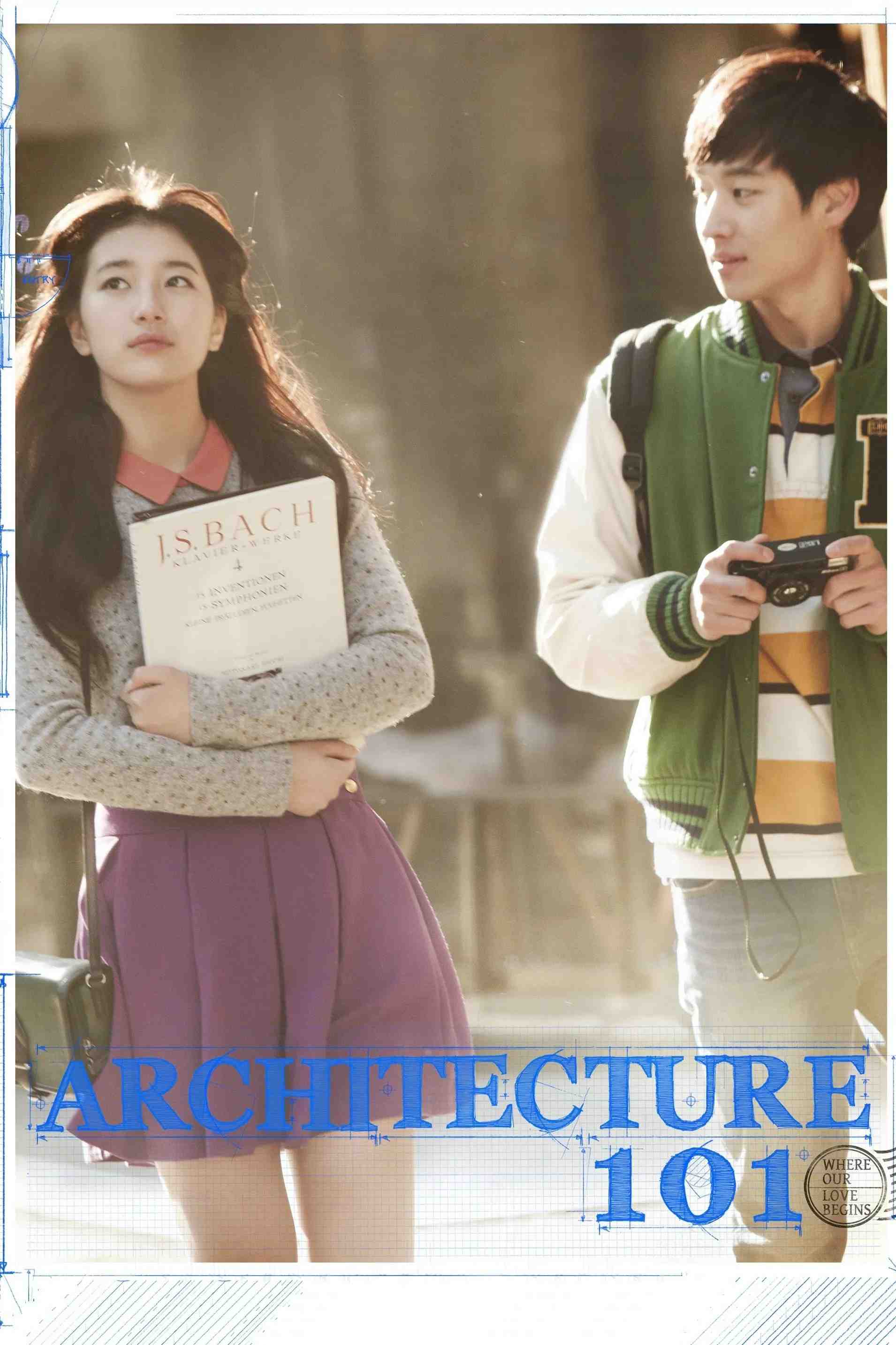 Poster chính thức của phim Phim Hài, Phim Tình Cảm "Lớp Kiến Trúc 101" (Architecture 101 - 2012), với sự tham gia của diễn viên Uhm Tae-woong và Han Ga-in.
