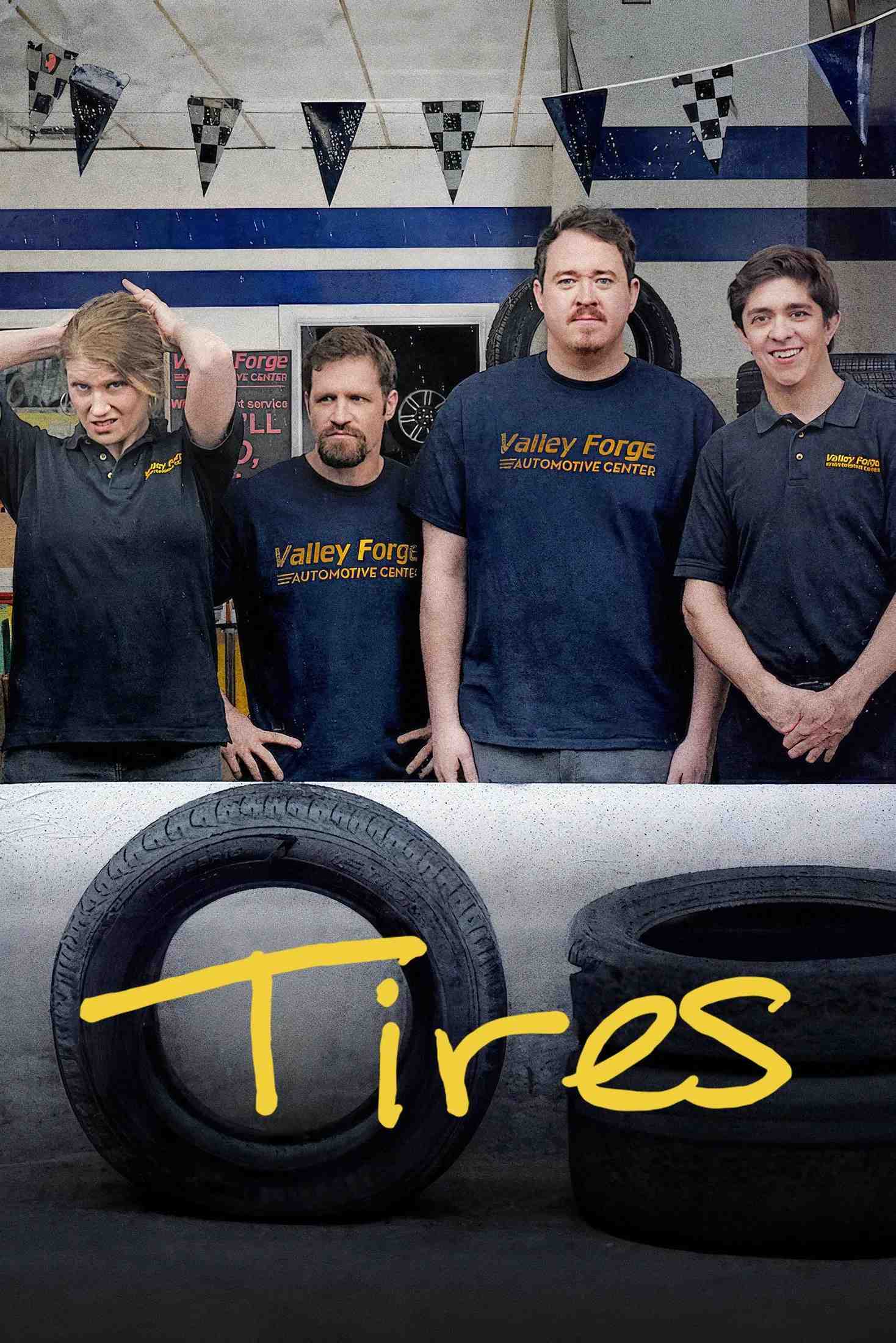 Poster chính thức của phim Phim Hài "Lốp Xe (Phần 2)" (Tires - 2024), với sự tham gia của diễn viên Steve Gerben và Shane Gillis.
