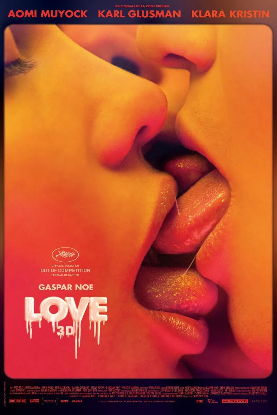 Poster chính thức của phim Phim Tâm Lý, Phim Tình Cảm "Love" (Love - 2015), với sự tham gia của diễn viên Karl Glusman và Aomi Muyock.