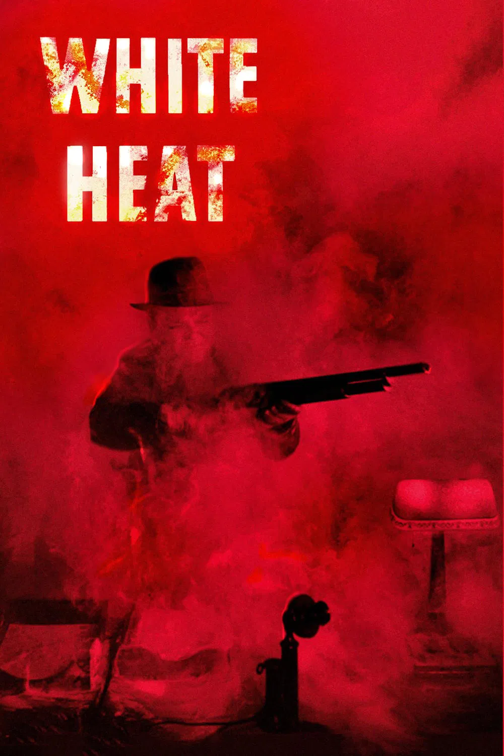 Poster chính thức của phim Phim Hình Sự, Phim Tâm Lý "Lửa Trắng" (White Heat - 1949), với sự tham gia của diễn viên James Cagney và Virginia Mayo.