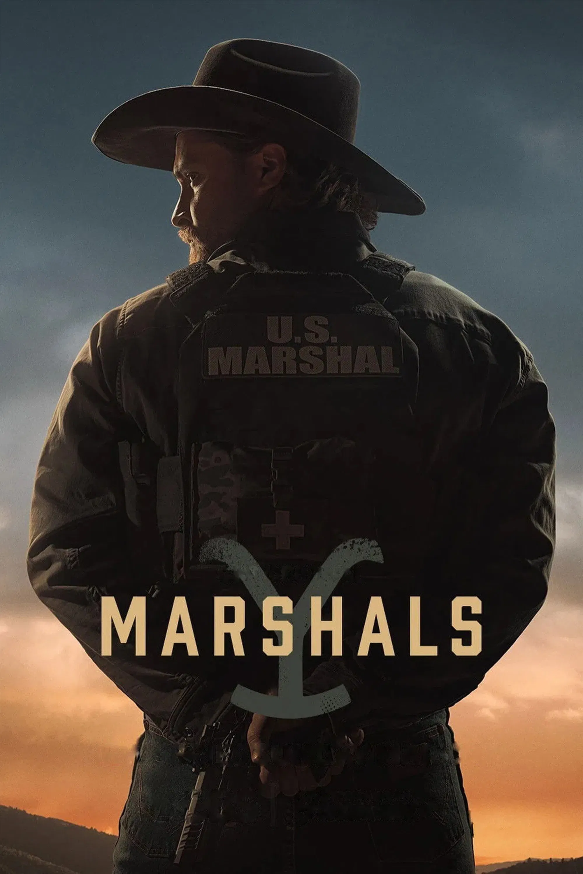 Poster chính thức của phim Phim Tâm Lý "Lực Lượng Marshals" (Marshals - 2026), với sự tham gia của diễn viên Luke Grimes và Logan Marshall-Green.
