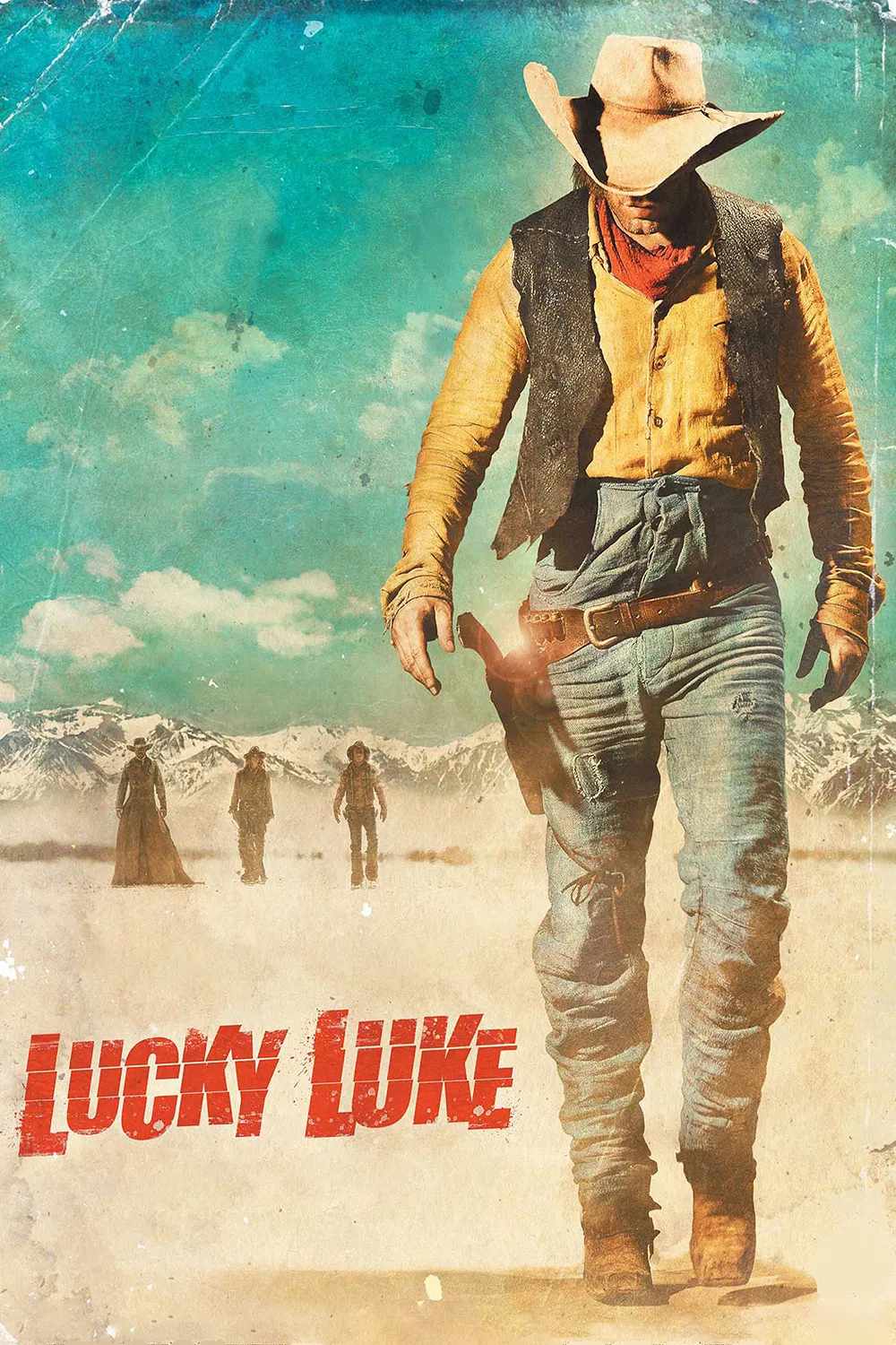 Poster chính thức của phim Phim Hài, Phim Miền Tây "Lucky Luke" (Lucky Luke - 2009), với sự tham gia của diễn viên Jean Dujardin và Melvil Poupaud.