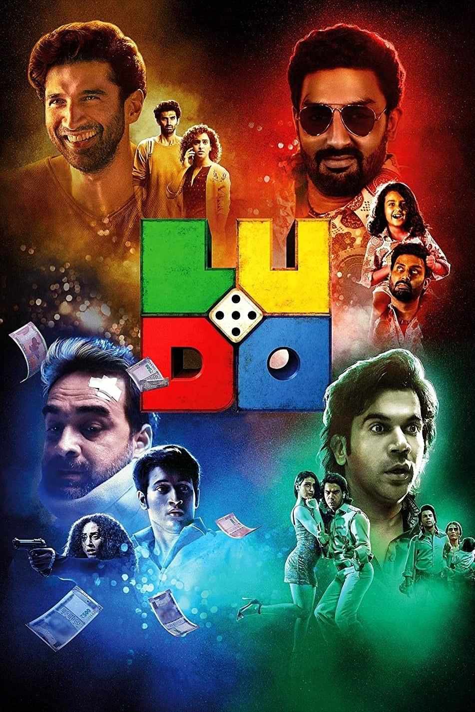 Poster chính thức của phim Phim Hình Sự, Phim Hài "Ludo: Bốn câu chuyện" (Ludo - 2020), với sự tham gia của diễn viên Pankaj Tripathi và Abhishek Bachchan.