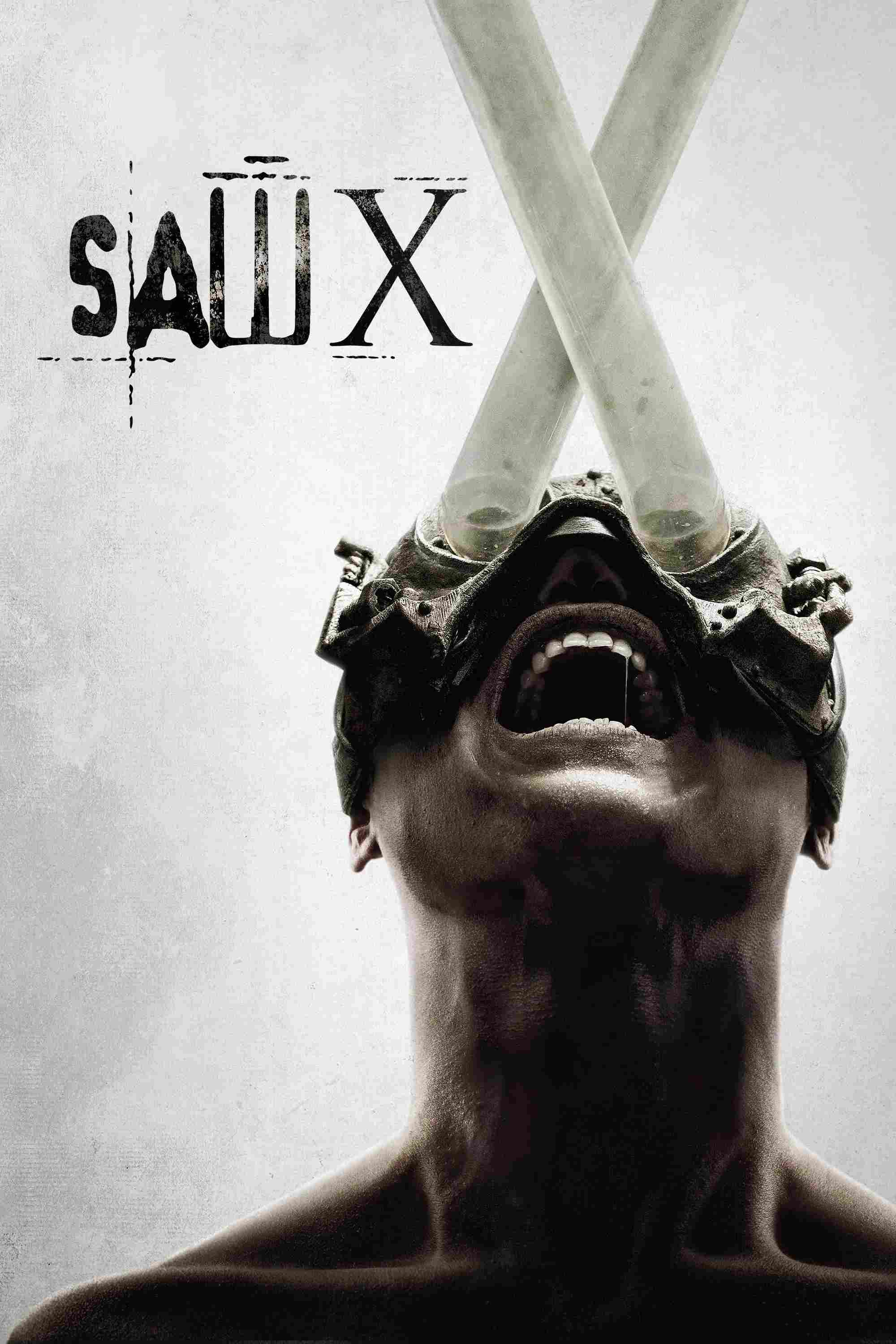 Poster chính thức của phim Phim Kinh Dị, Phim Bí Ẩn "Lưỡi Cưa X" (Saw X - 2023), với sự tham gia của diễn viên Tobin Bell và Shawnee Smith.