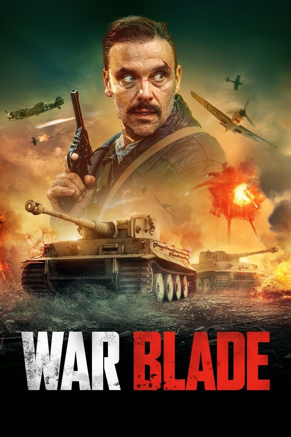Poster chính thức của phim Phim Chiến Tranh, Phim Giật Gân "Lưỡi Dao Chiến Tranh" (War Blade - 2024), với sự tham gia của diễn viên Joseph Millson và Ronan Summers.