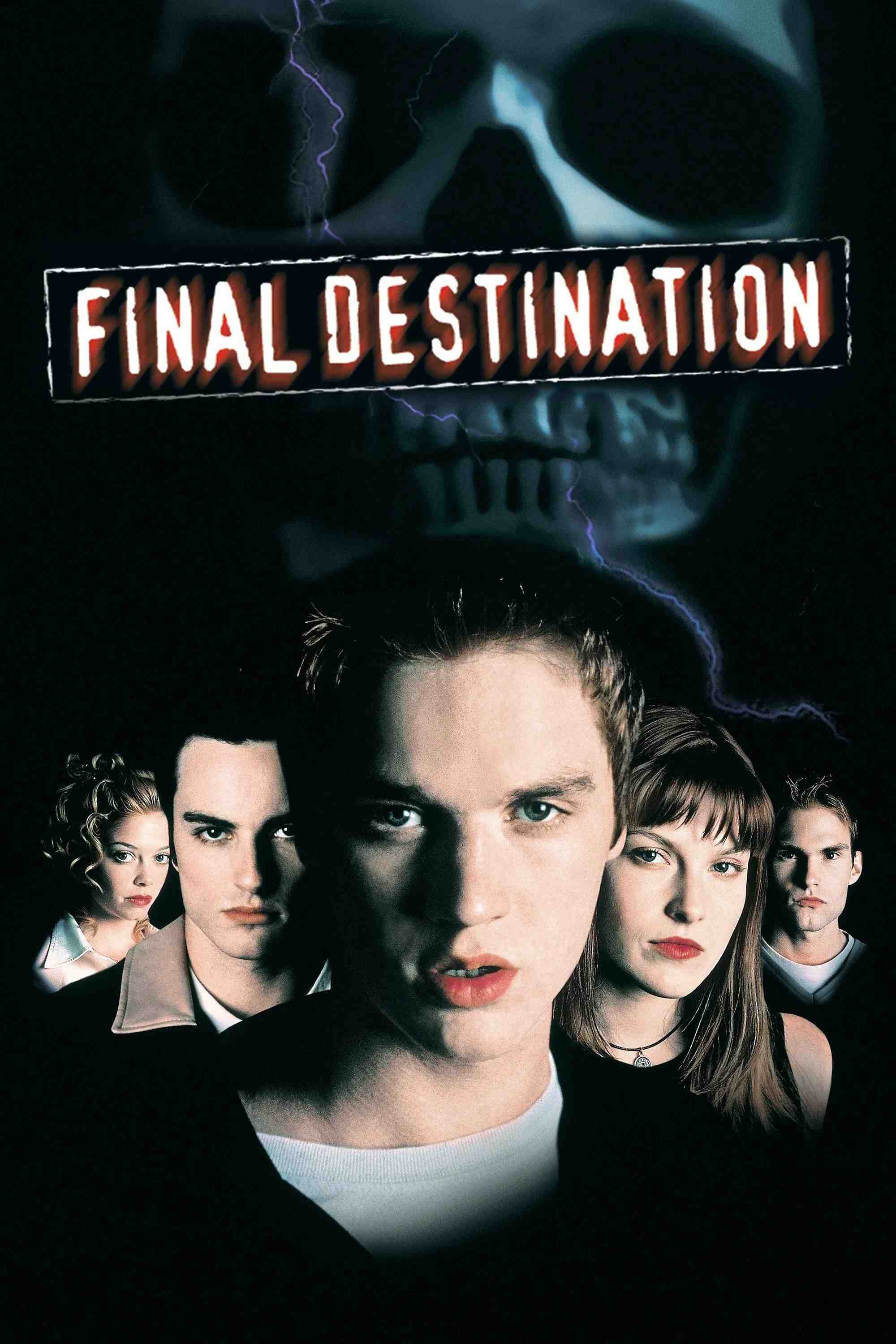 Poster chính thức của phim Phim Kinh Dị "Lưỡi Hái Tử Thần" (Final Destination - 2000), với sự tham gia của diễn viên Devon Sawa và Ali Larter.