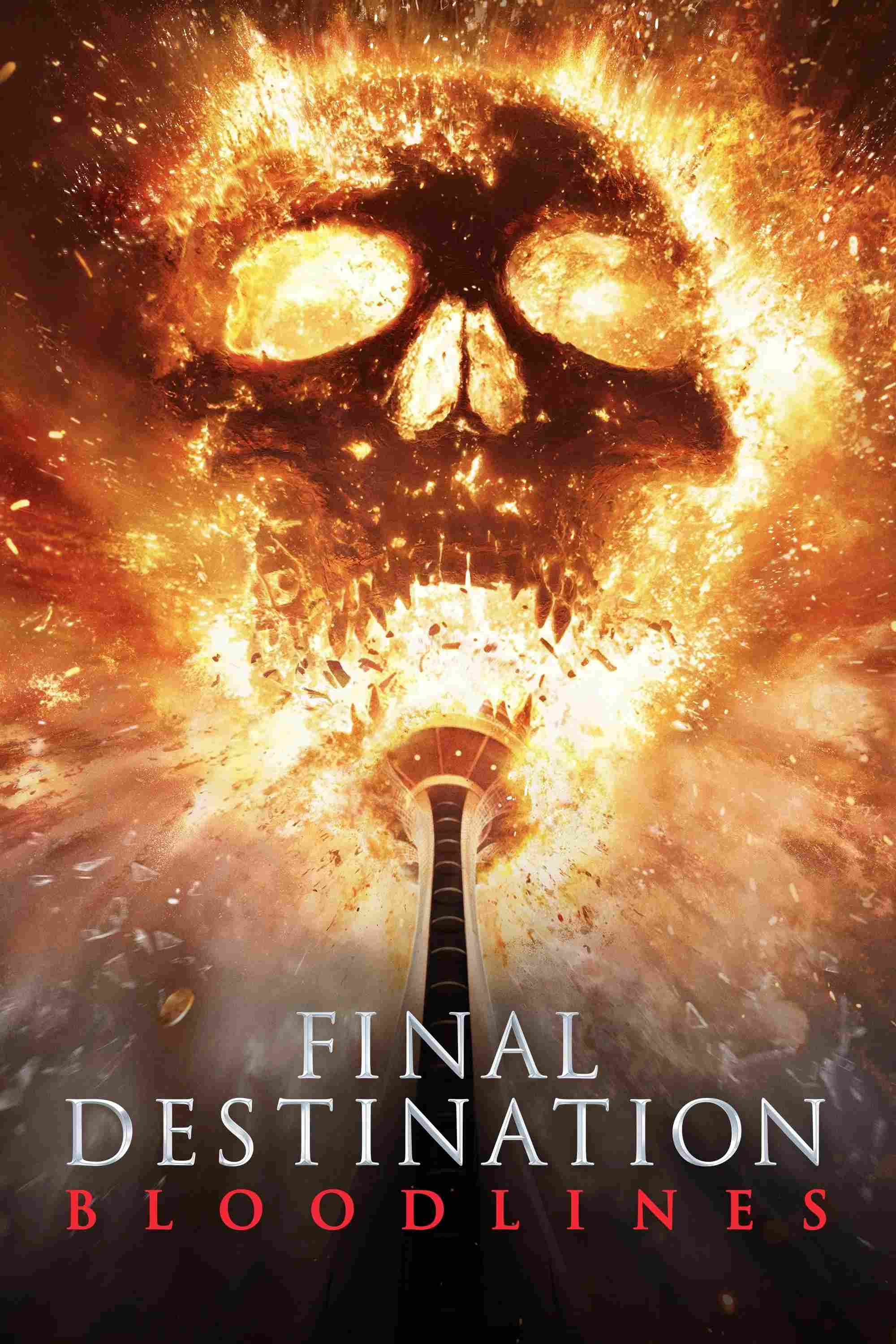 Poster chính thức của phim Phim Kinh Dị, Phim Bí Ẩn "Lưỡi hái tử thần: Huyết thống" (Final Destination Bloodlines - 2025), với sự tham gia của diễn viên Kaitlyn Santa Juana và Teo Briones.