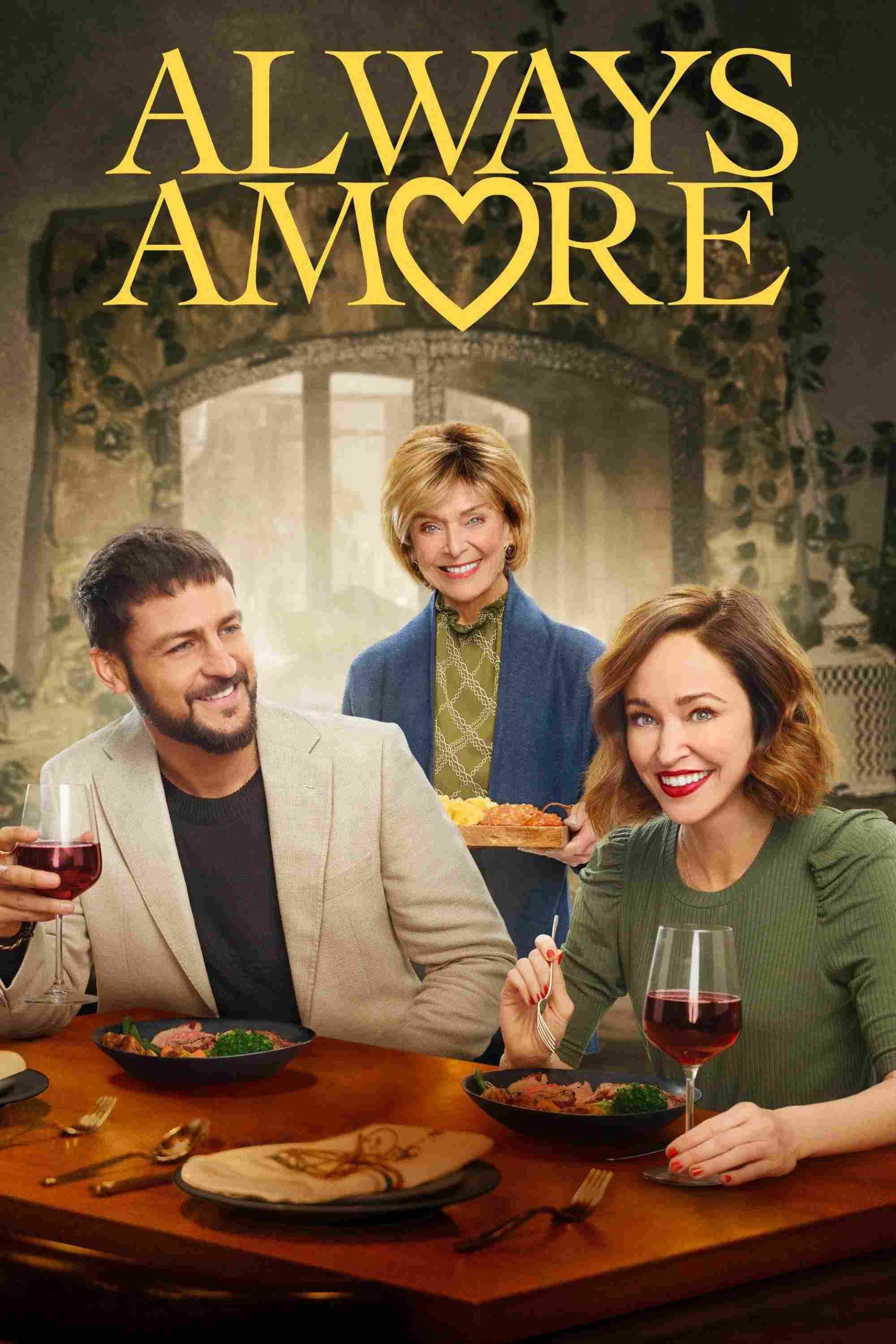 Poster chính thức của phim Phim Truyền Hình, Phim Tâm Lý "Luôn Mãi Yêu Em" (Always Amore - 2022), với sự tham gia của diễn viên Autumn Reeser và Tyler Hynes.