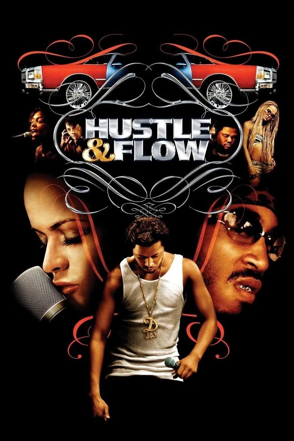 Poster chính thức của phim Phim Hình Sự, Phim Tâm Lý "Lưu Manh Lên Đời" (Hustle & Flow - 2005), với sự tham gia của diễn viên Terrence Howard và Anthony Anderson.
