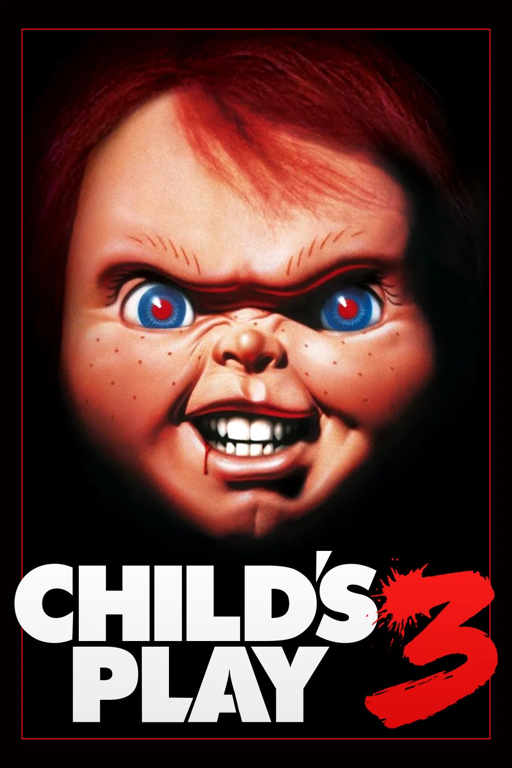 Poster chính thức của phim Phim Kinh Dị, Phim Giật Gân "Ma Búp Bê 3" (Child's Play 3 - 1991), với sự tham gia của diễn viên Justin Whalin và Brad Dourif.