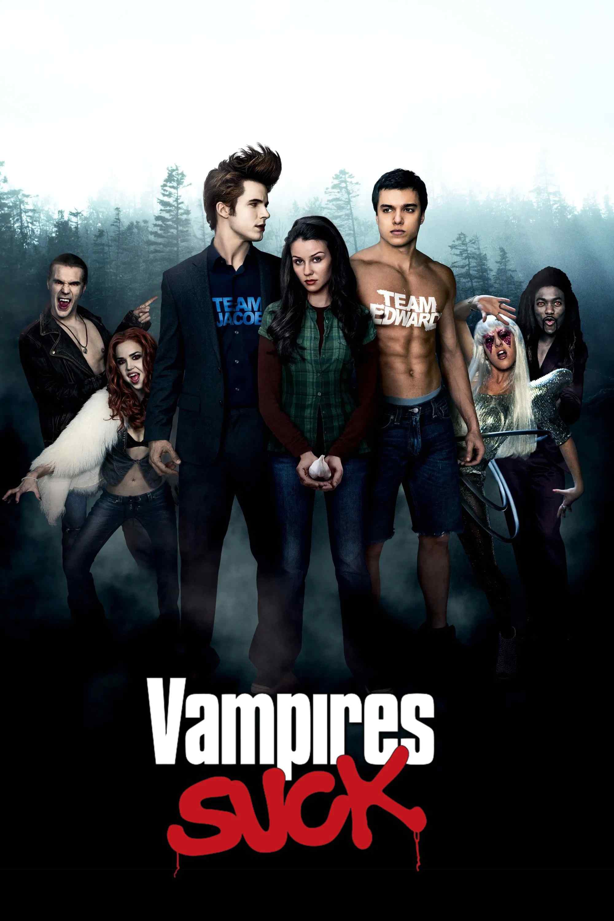 Poster chính thức của phim Phim Hài, Phim Giả Tượng "Ma Cà Rồng Quỷ Quái" (Vampires Suck - 2010), với sự tham gia của diễn viên Jenn Proske và Matt Lanter.