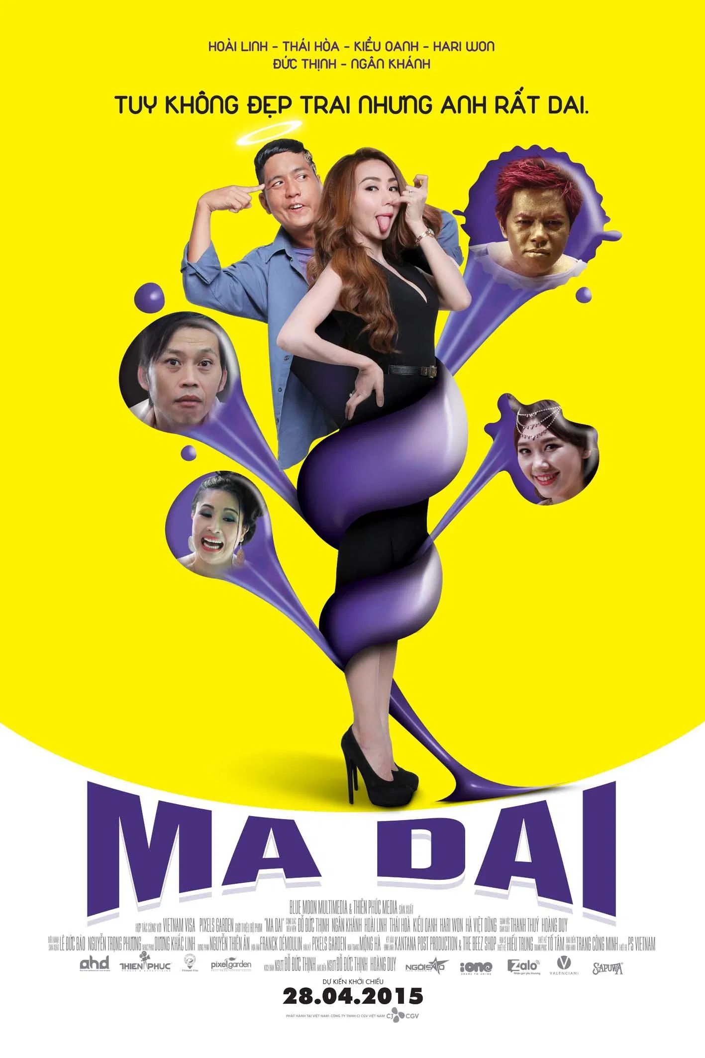 Poster chính thức của phim Phim Hài, Phim Tình Cảm "Ma Dai" (Tenacious Ghost - 2015), với sự tham gia của diễn viên Đức Thịnh và Hoài Linh.