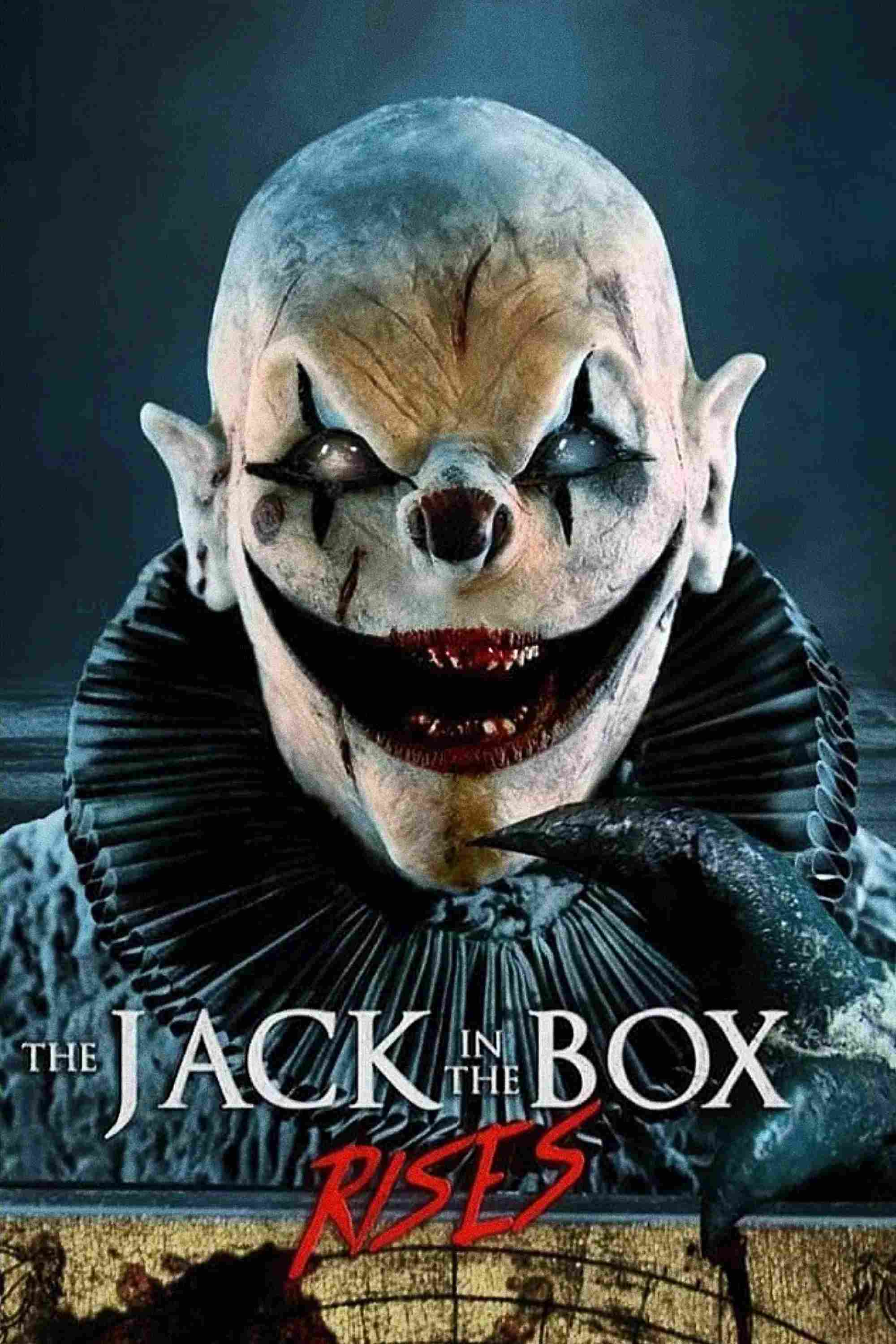 Poster chính thức của phim Phim Kinh Dị "Ma Hề Trong Hộp: Sự Trỗi Dậy" (The Jack in the Box Rises - 2024), với sự tham gia của diễn viên Nicholas Anscombe và Isabella Colby Browne.