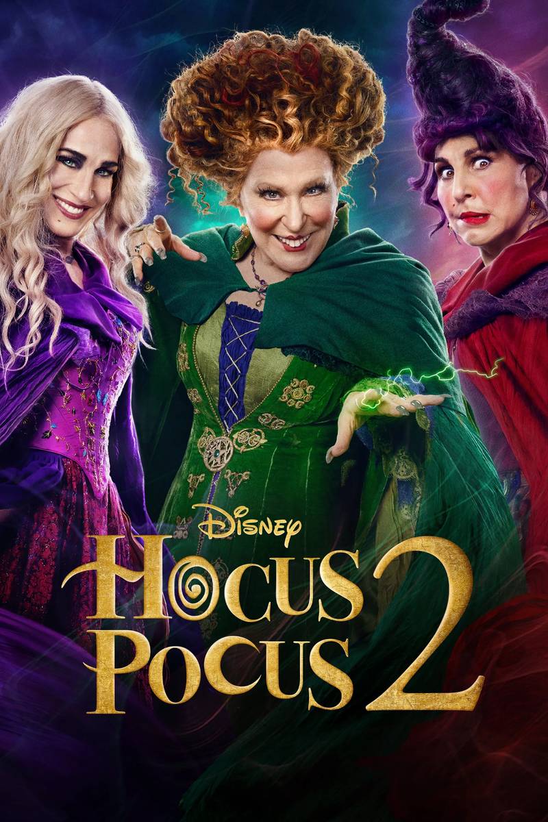 Poster chính thức của phim Phim Giả Tượng, Phim Hài "Ma Lang Thang 2" (Hocus Pocus 2 - 2022), với sự tham gia của diễn viên Bette Midler và Sarah Jessica Parker.