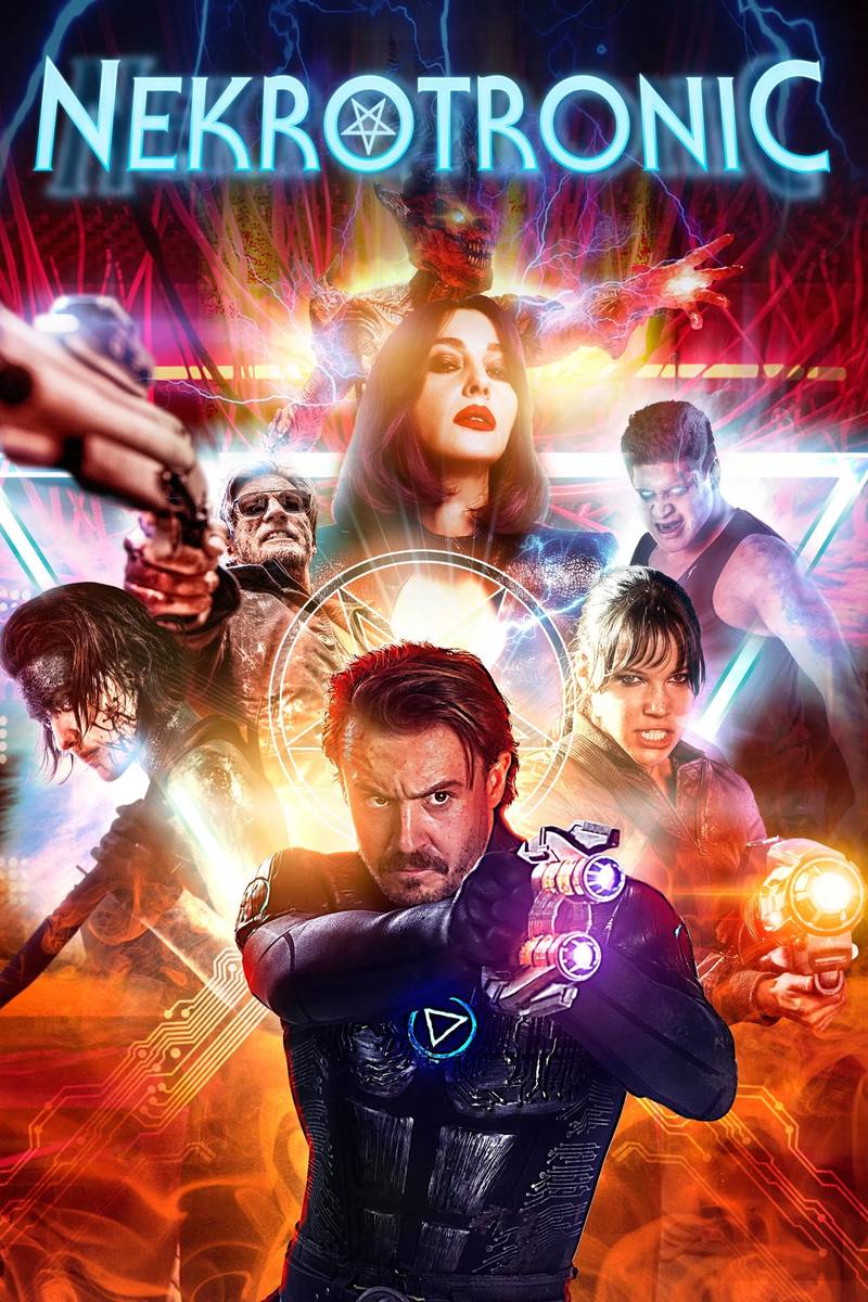 Poster chính thức của phim Phim Hài, Phim Kinh Dị "Ma Quái" (Nekrotronic - 2018), với sự tham gia của diễn viên Ben O'Toole và Monica Bellucci.