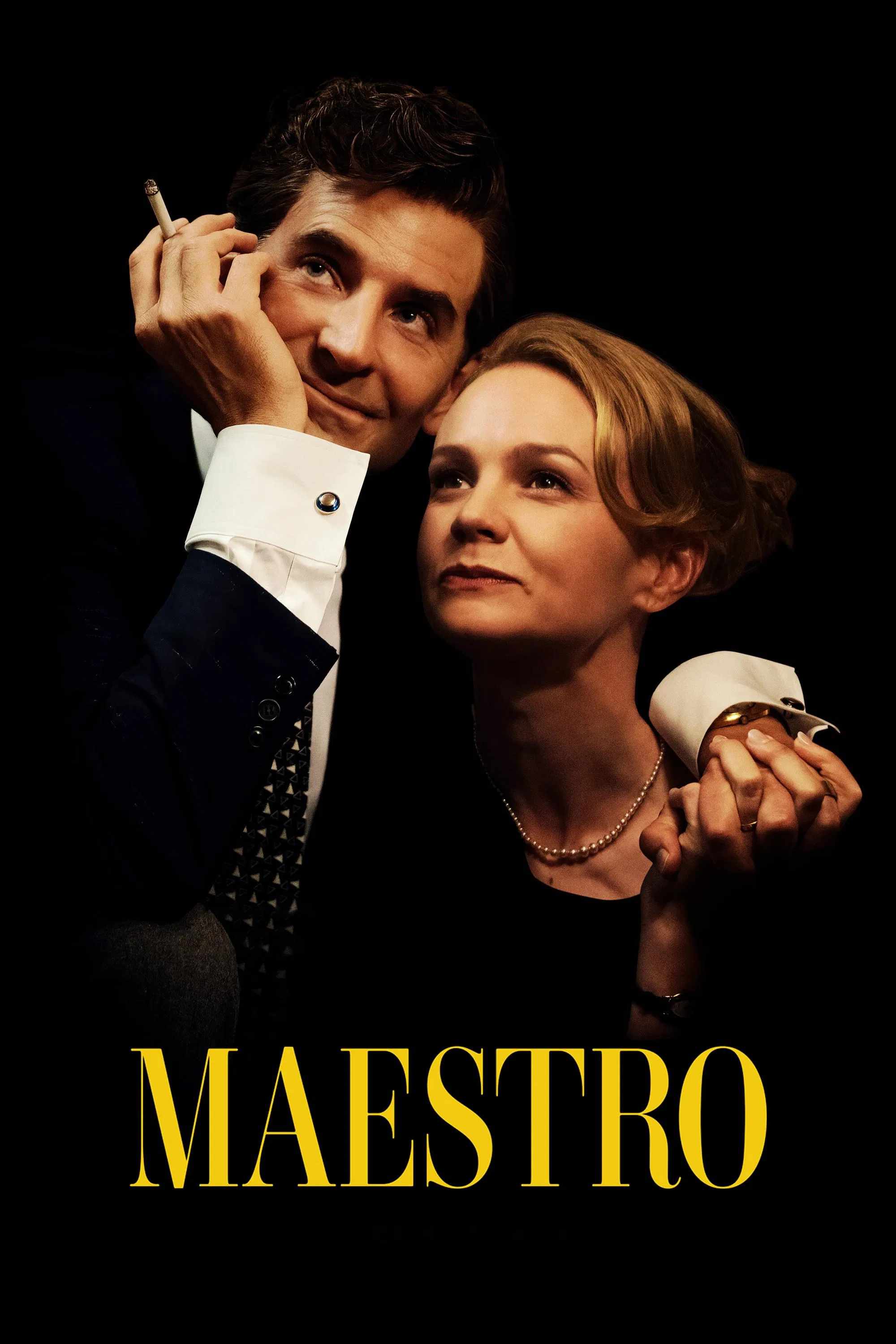 Poster chính thức của phim Phim Tâm Lý, Phim Tình Cảm "Maestro" (Maestro - 2023), với sự tham gia của diễn viên Carey Mulligan và Bradley Cooper.