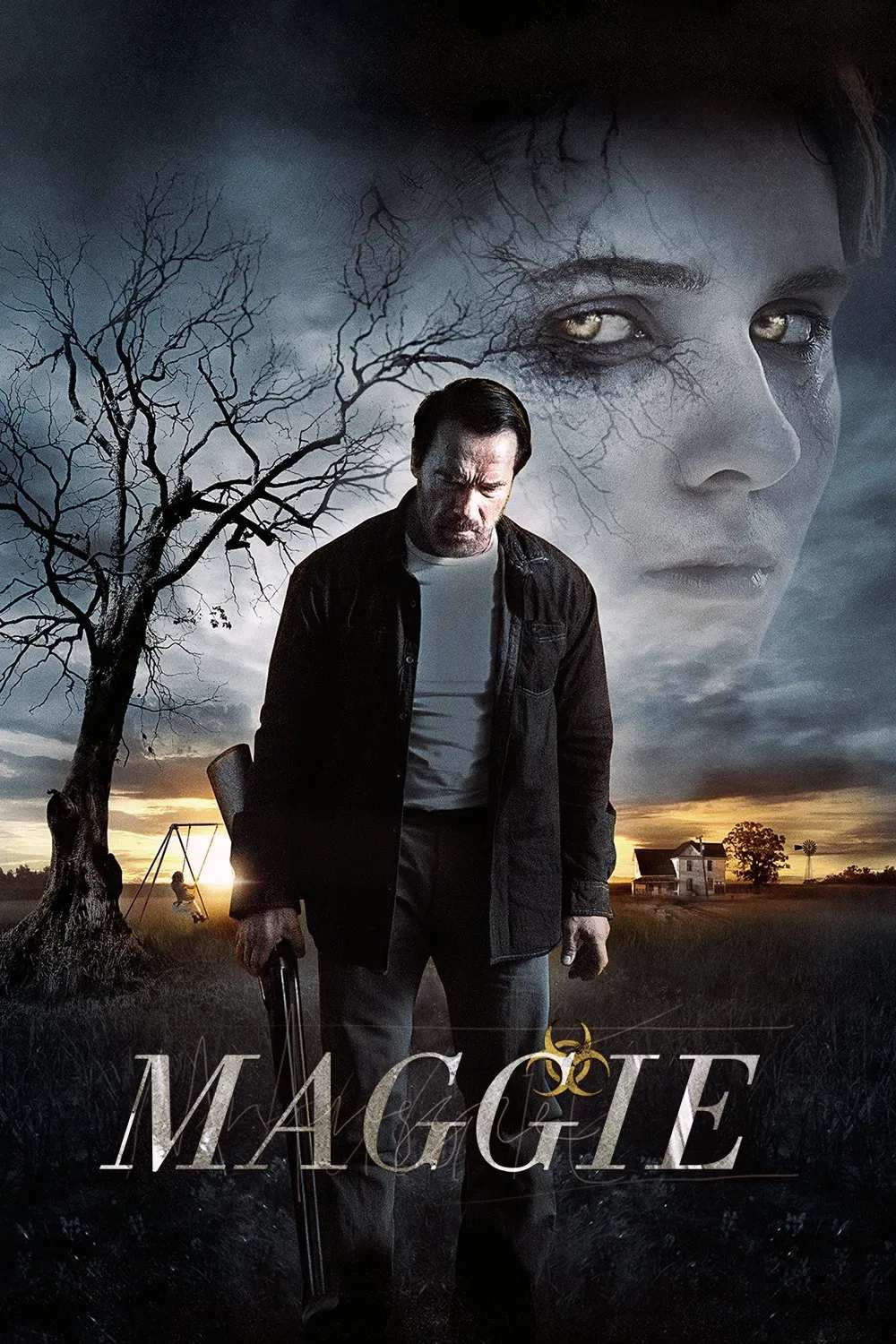 Poster chính thức của phim Phim Kinh Dị, Phim Tâm Lý "Maggie: Đứa Con Zombie" (Maggie - 2015), với sự tham gia của diễn viên Arnold Schwarzenegger và Abigail Breslin.
