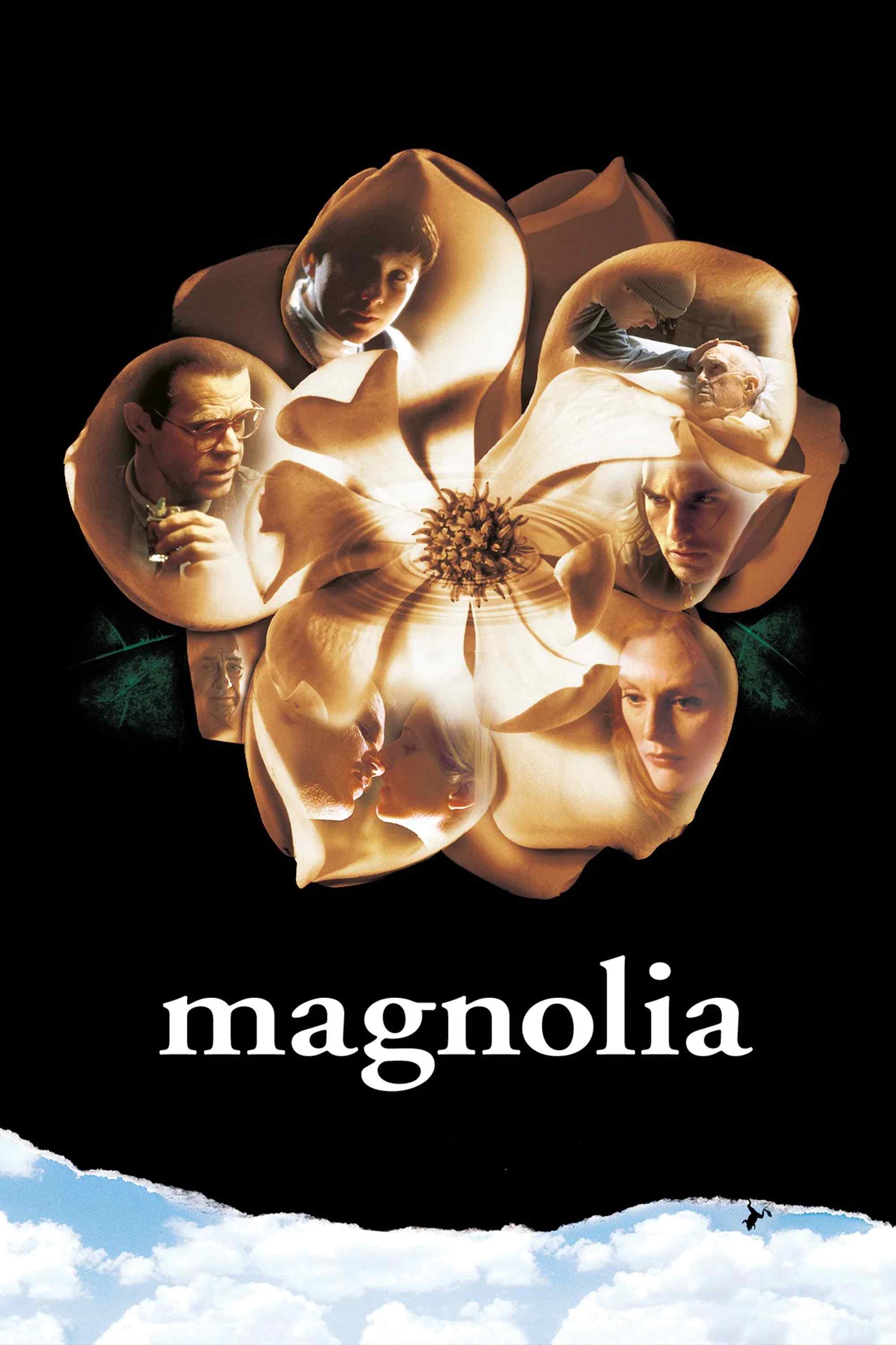 Poster chính thức của phim Phim Tâm Lý "Magnolia" (Magnolia - 1999), với sự tham gia của diễn viên Tom Cruise và Philip Baker Hall.