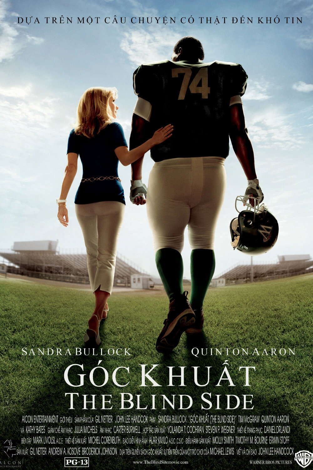 Poster chính thức của phim Phim Tâm Lý "Mái Ấm Gia Đình" (The Blind Side - 2009), với sự tham gia của diễn viên Sandra Bullock và Tim McGraw.