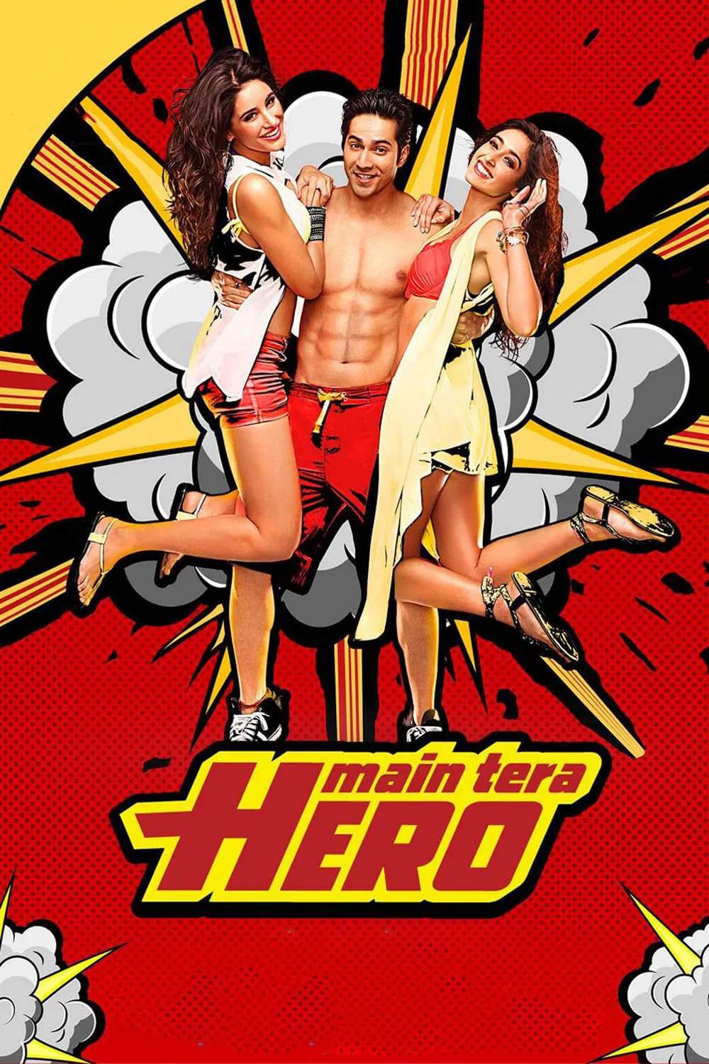 Poster chính thức của phim Phim Tình Cảm, Phim Hài "Main Tera Hero" (Main Tera Hero - 2014), với sự tham gia của diễn viên Varun Dhawan và Ileana D'Cruz.