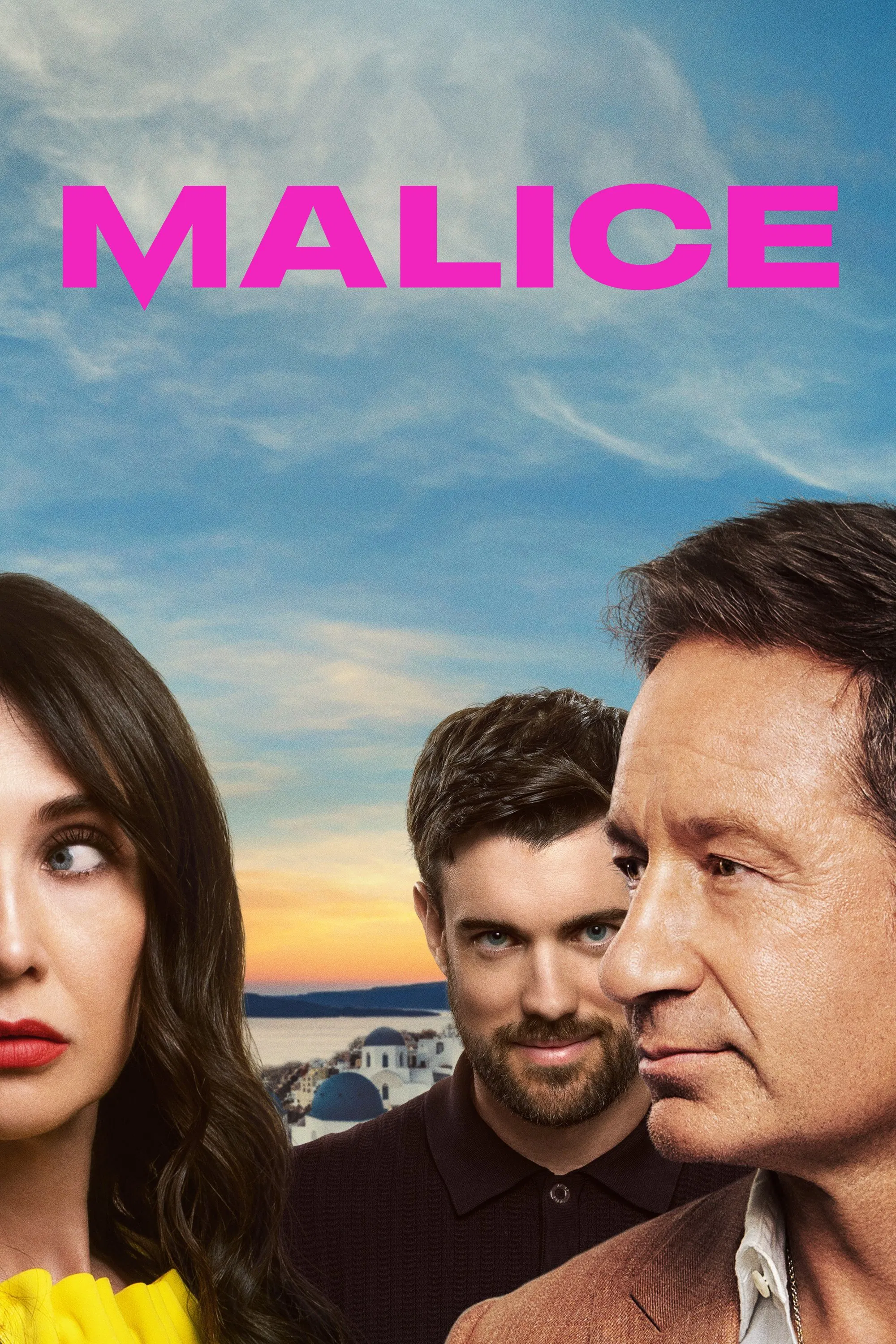 Poster chính thức của phim Phim Tâm Lý, Phim Bí Ẩn "Malice" (Malice - 2025), với sự tham gia của diễn viên Jack Whitehall và David Duchovny.