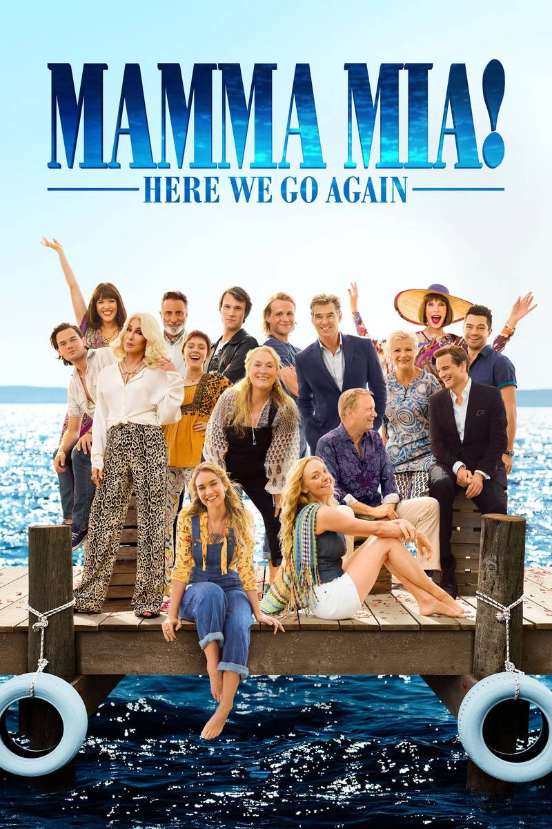 Poster chính thức của phim Phim Hài, Phim Tình Cảm "Mamma Mia! Yêu Lần Nữa" (Mamma Mia! Here We Go Again - 2018), với sự tham gia của diễn viên Lily James và Amanda Seyfried.