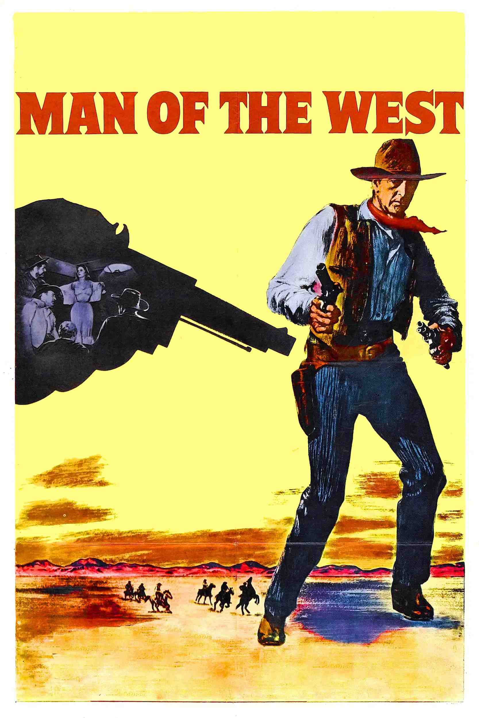 Poster chính thức của phim Phim Miền Tây "Man Of The West" (Man of the West - 1958), với sự tham gia của diễn viên Gary Cooper và Julie London.