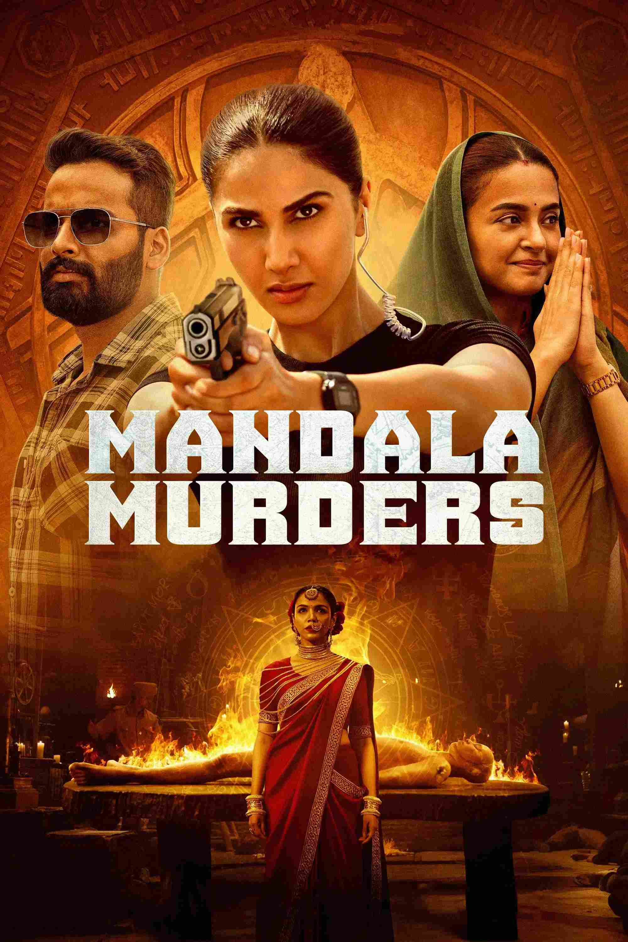 Poster chính thức của phim Phim Hình Sự, Phim Tâm Lý "Mandala Chết Chóc" (Mandala Murders - 2025), với sự tham gia của diễn viên Vaani Kapoor và Vaibhav Raj Gupta.
