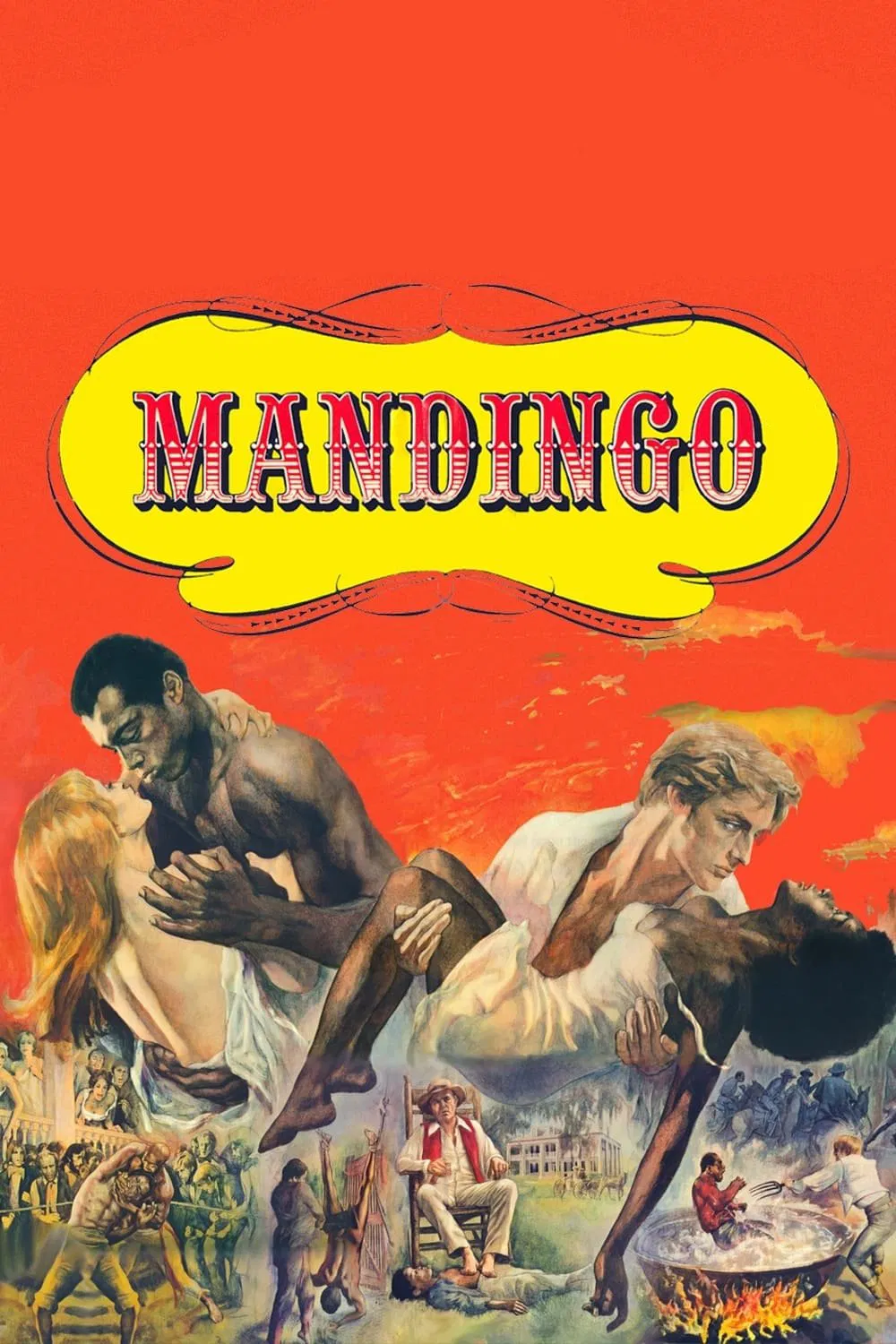 Poster chính thức của phim Phim Tình Cảm, Phim Tâm Lý "Mandingo" (Mandingo - 1975), với sự tham gia của diễn viên Perry King và James Mason.