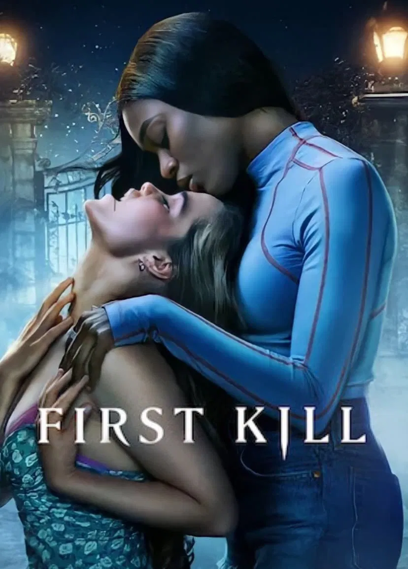 Poster chính thức của phim Phim Tâm Lý, Phim Bí Ẩn "Mạng Đầu" (First Kill - 2022), với sự tham gia của diễn viên Sarah Catherine Hook và Imani Lewis.