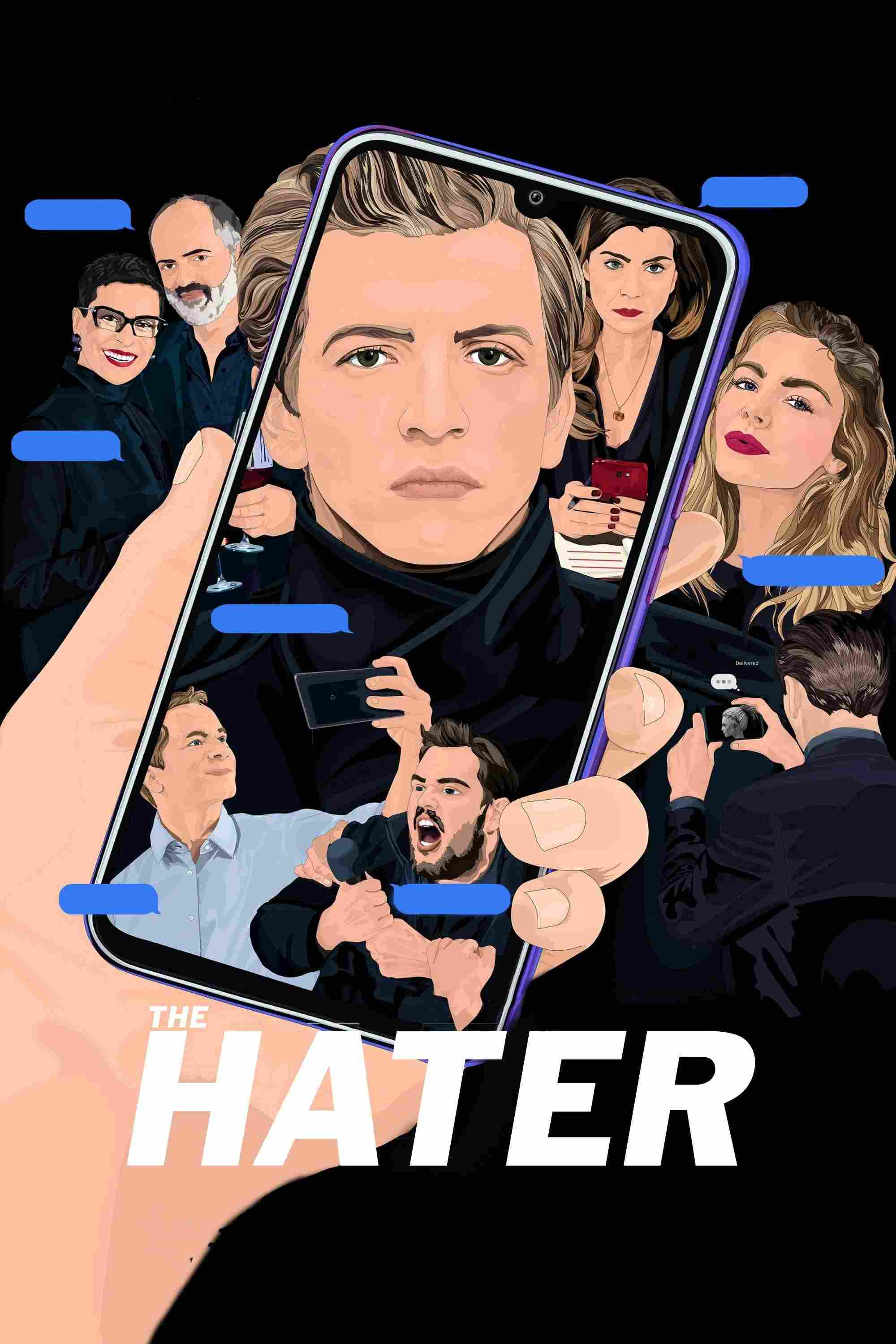 Poster chính thức của phim Phim Tâm Lý, Phim Giật Gân "Mạng Lưới Thù Ghét" (The Hater - 2020), với sự tham gia của diễn viên Maciej Musiałowski và Vanessa Aleksander.