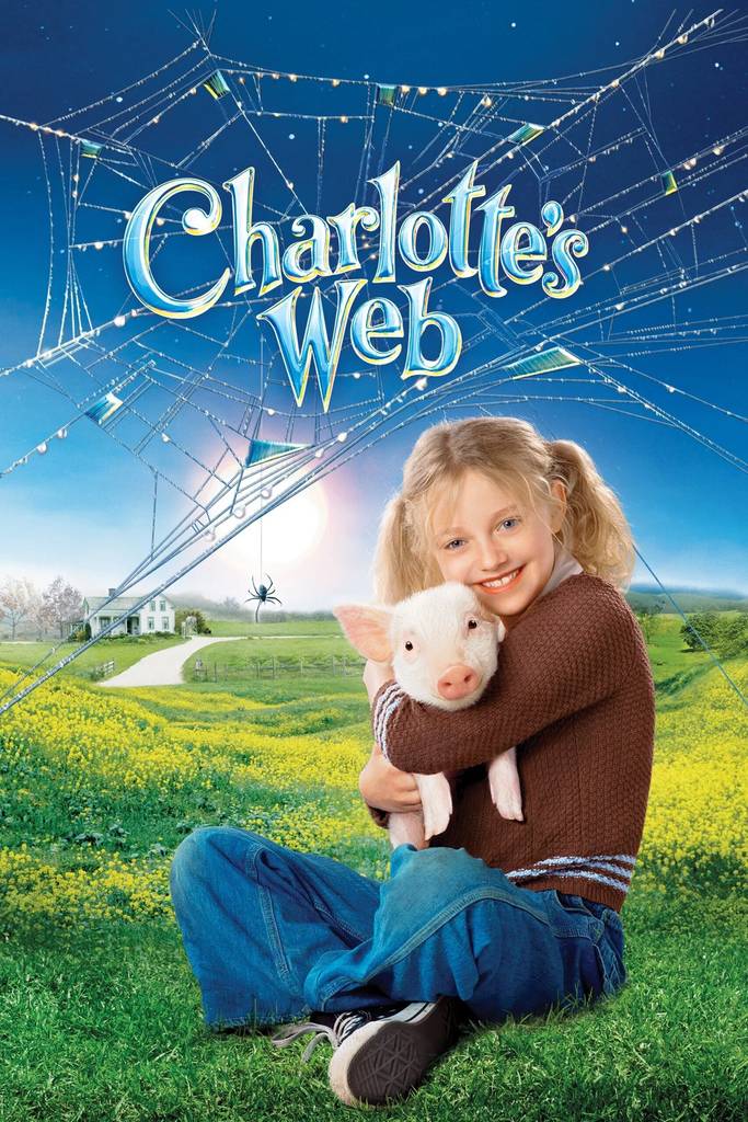 Poster chính thức của phim Phim Hài, Phim Gia Đình "Mạng Nhện Của Charlotte" (Charlotte's Web - 2006), với sự tham gia của diễn viên Dakota Fanning và Julia Roberts.