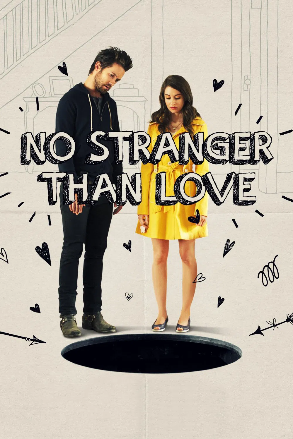 Poster chính thức của phim Phim Tình Cảm, Phim Hài "Mãnh Lực Tình Yêu" (No Stranger Than Love - 2015), với sự tham gia của diễn viên Alison Brie và Justin Chatwin.